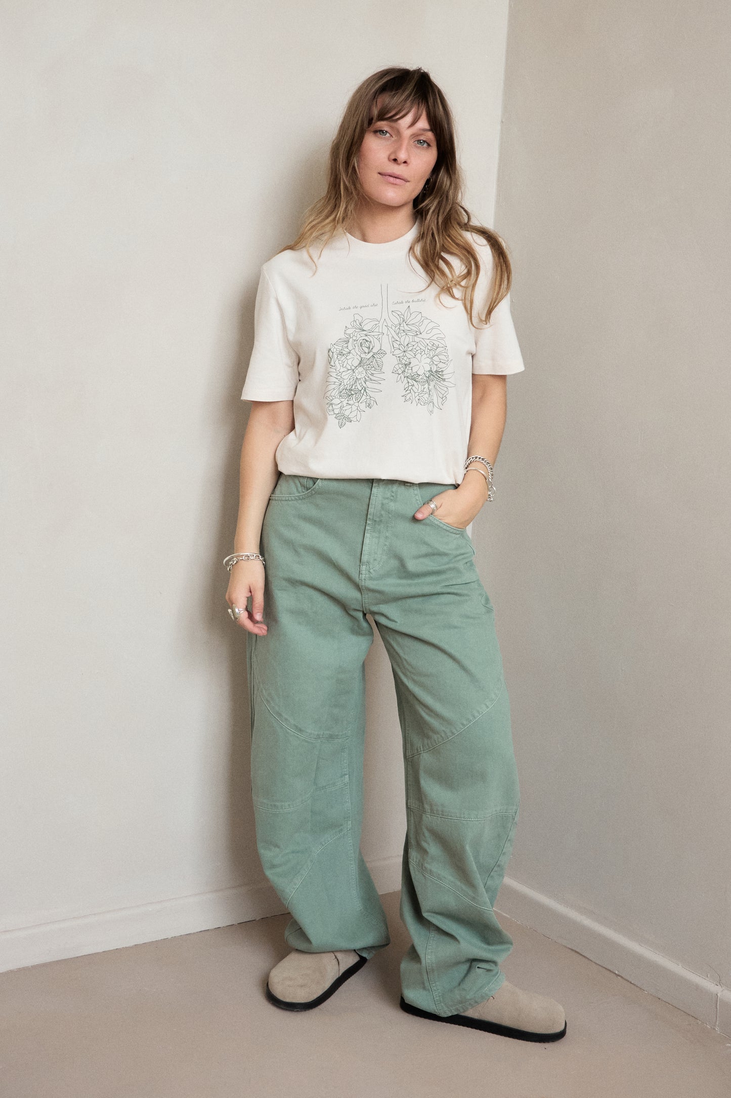 O&F Inhale Exhale Tee - Oat