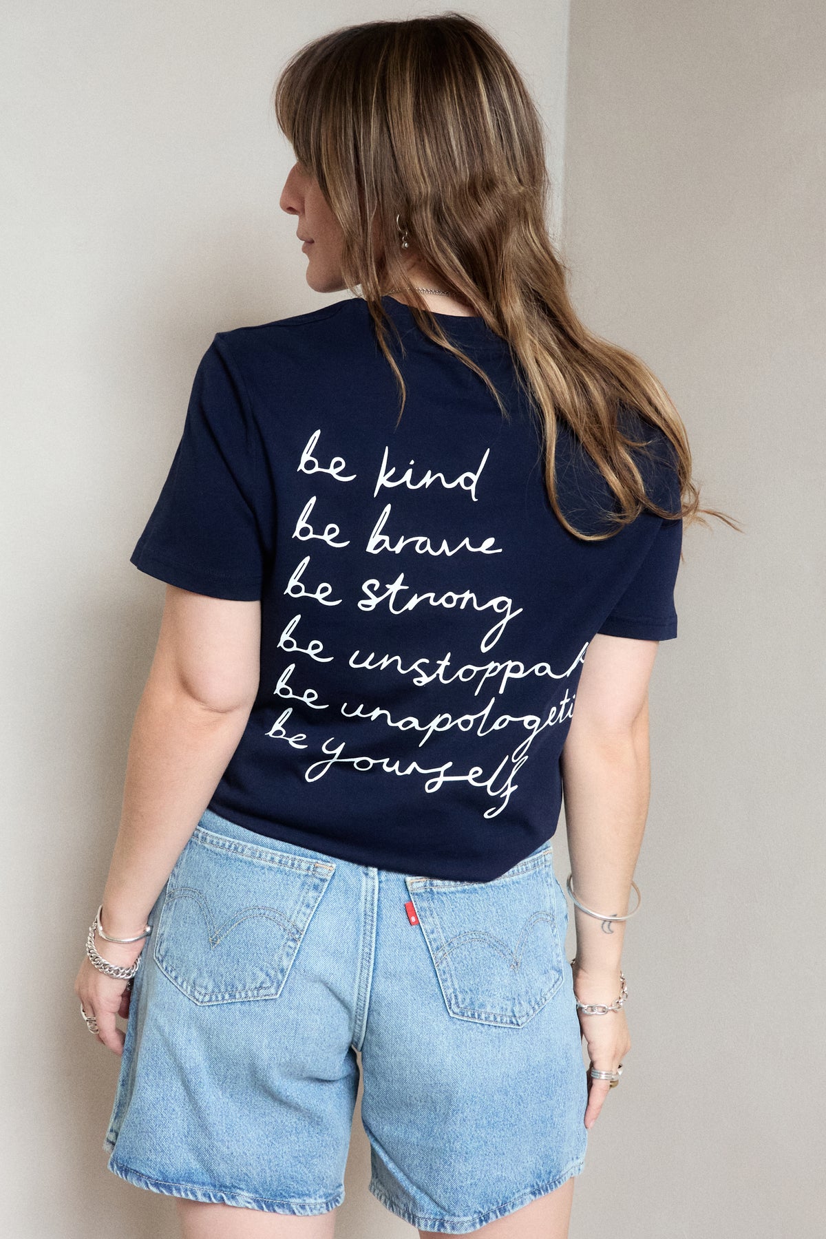 Sample - Navy BE Tee - XS and 2XL