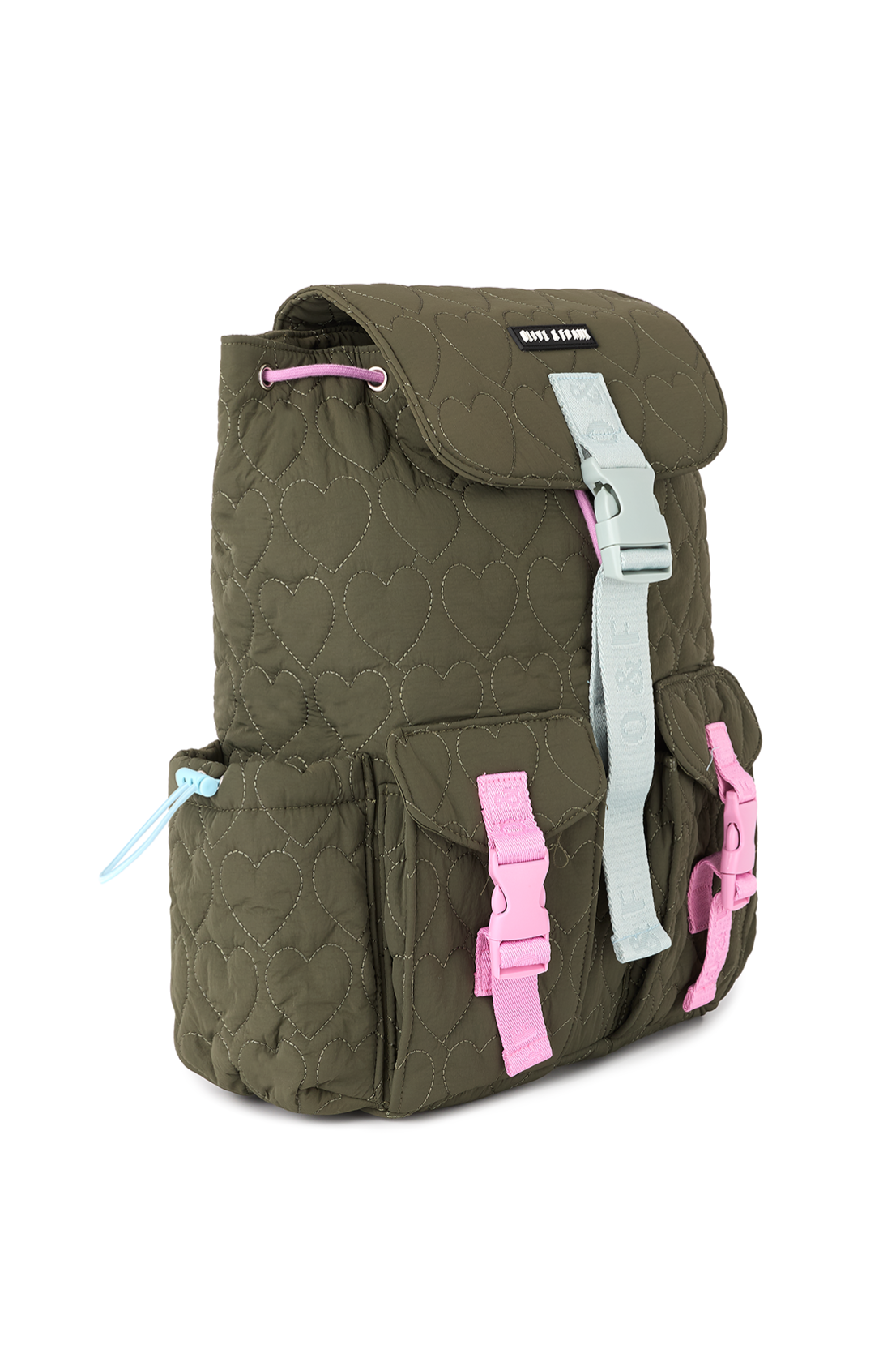 O&F Heart Quilted Backpack