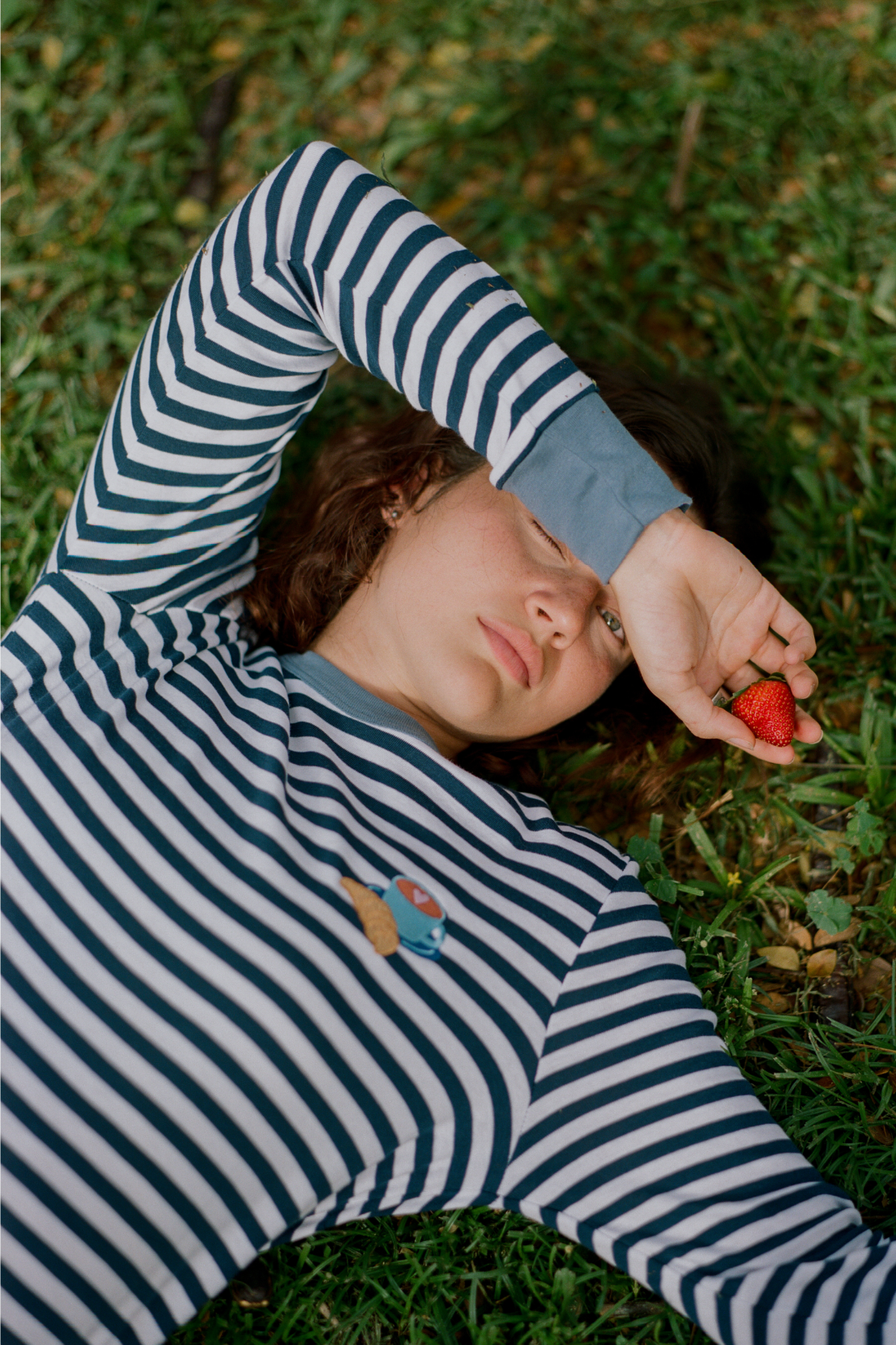 O&F Coffee and Croissant Long Sleeve Breton Tee