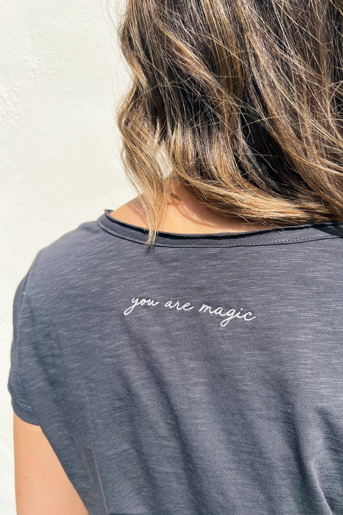 O&F You Are Magic - Charcoal V Neck Tee