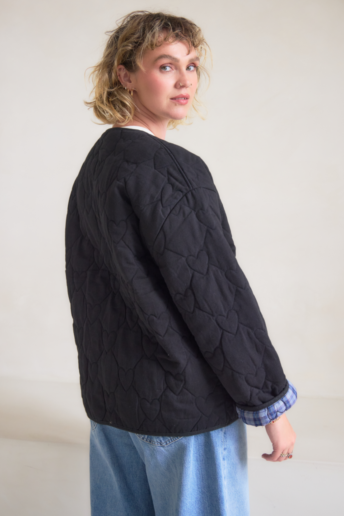 O&F Nell Heart Quilted Jacket