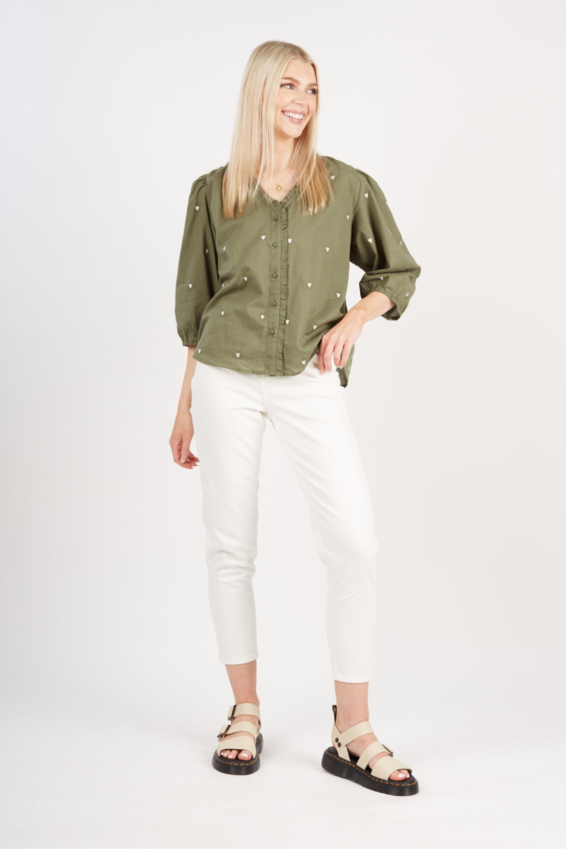 Indie - Heart Embroidered Blouse