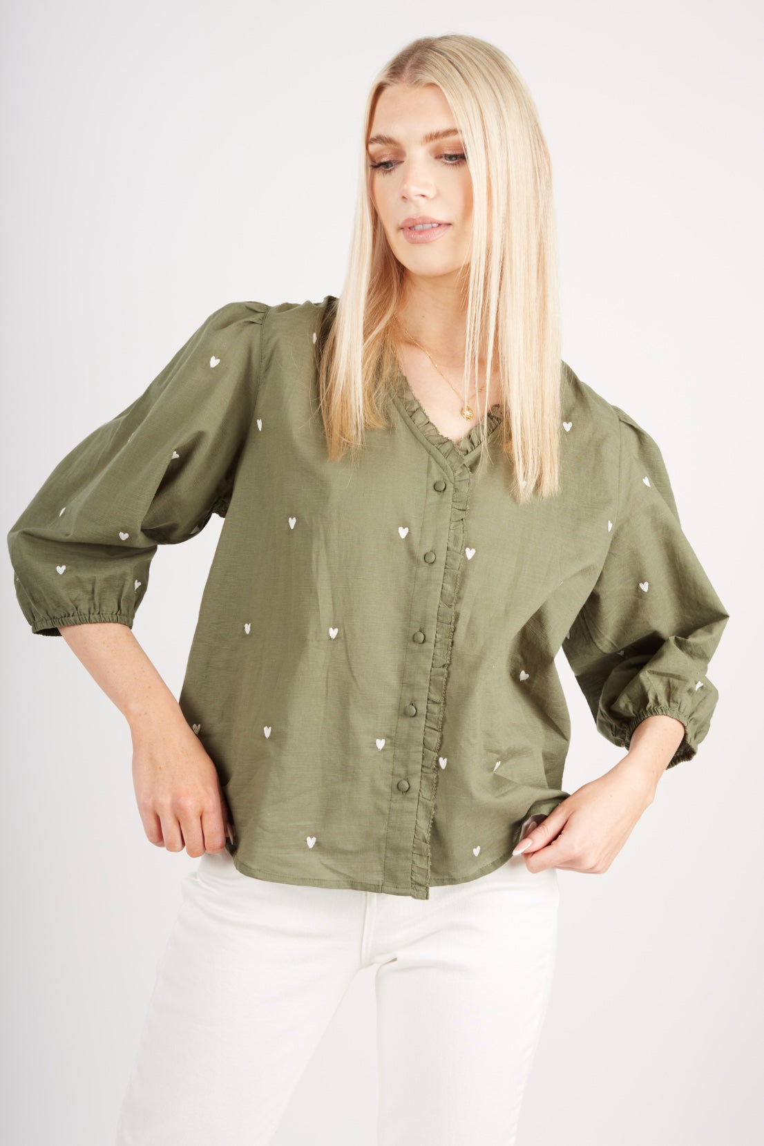 Indie - Heart Embroidered Blouse