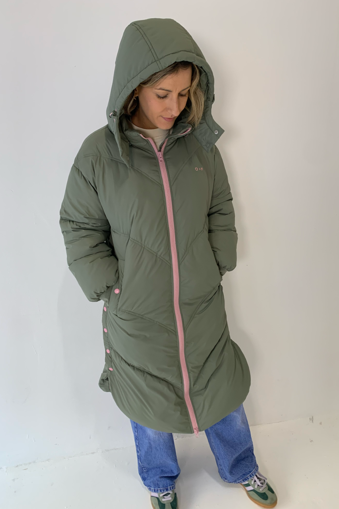 O&F Long Line Puffer Coat