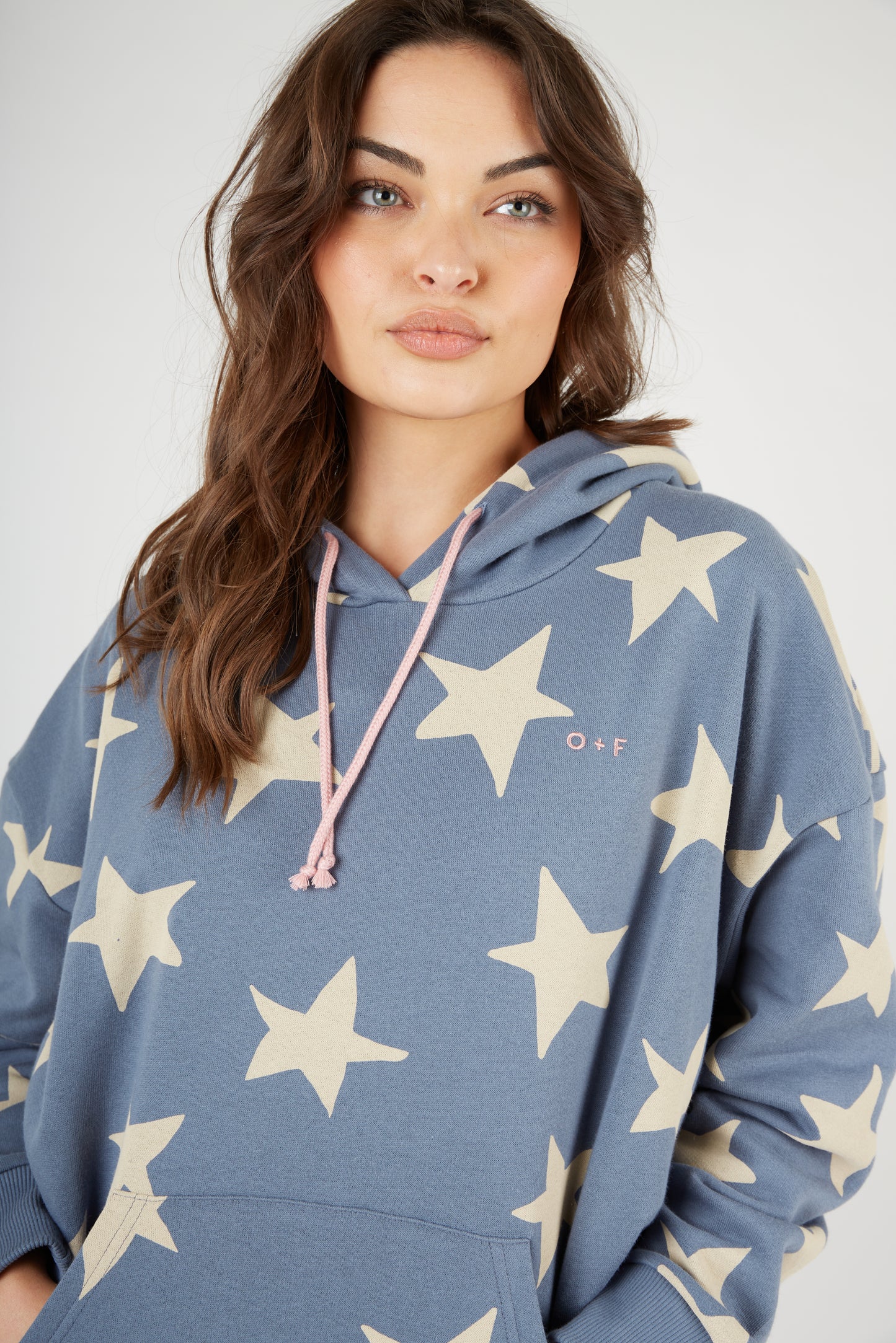 O&F Star Print Oversized Hoodie