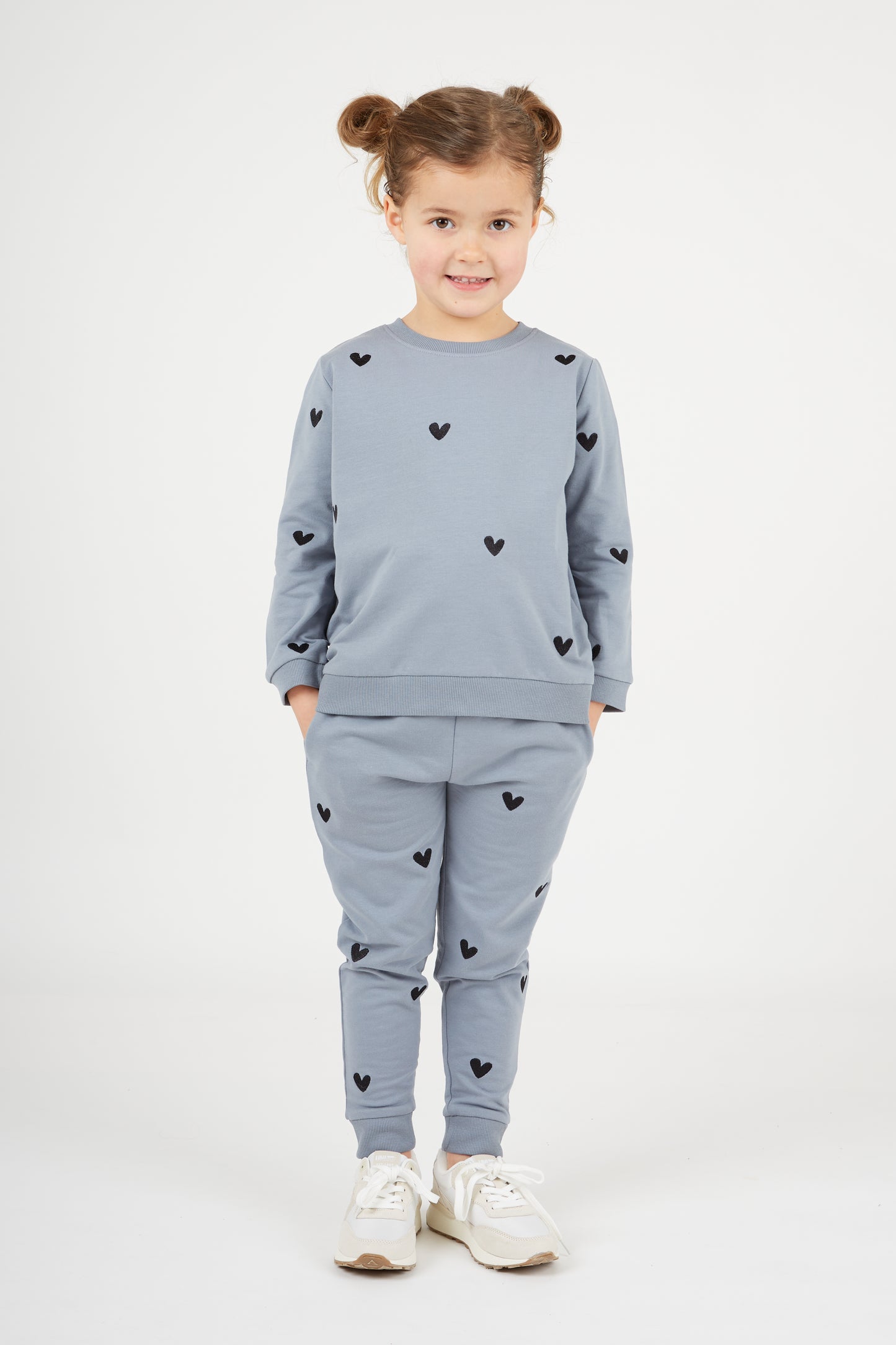 O&F Kids Heart Embroidered Sweatshirt - Blue