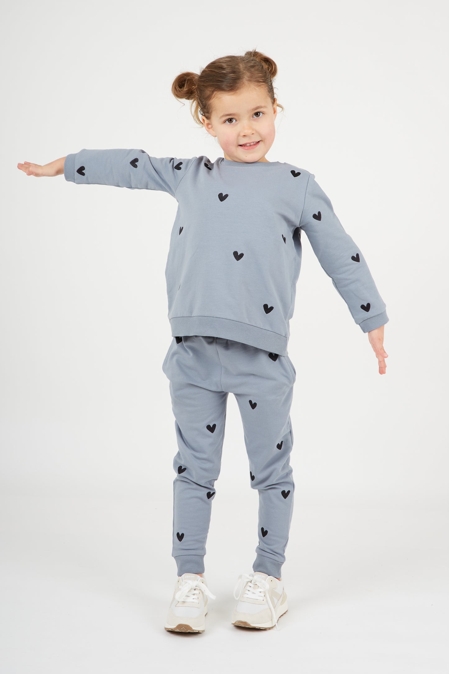 O&F Kids Heart Embroidered Sweatshirt - Blue