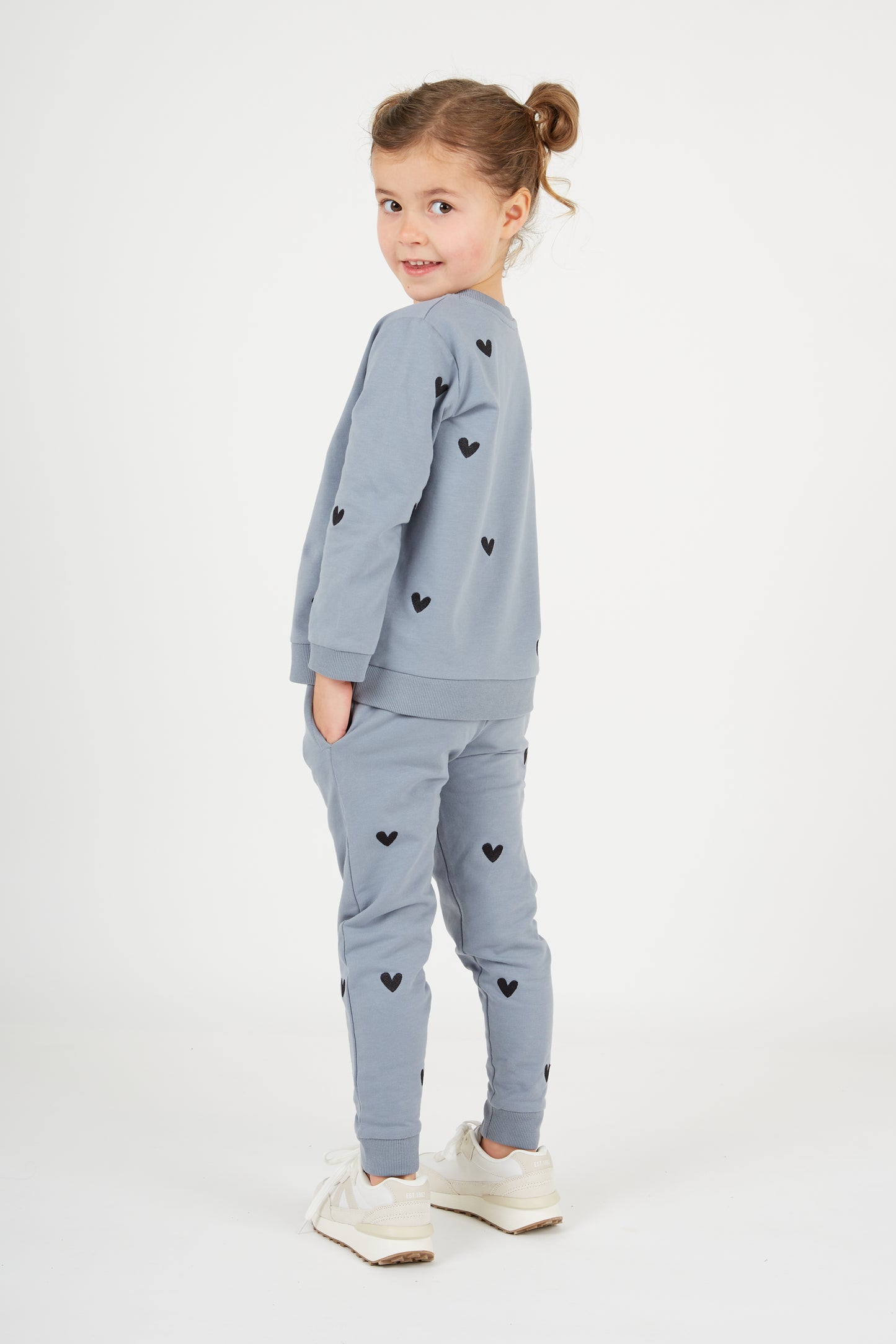 O&F Kids Heart Embroidered Sweatshirt - Blue