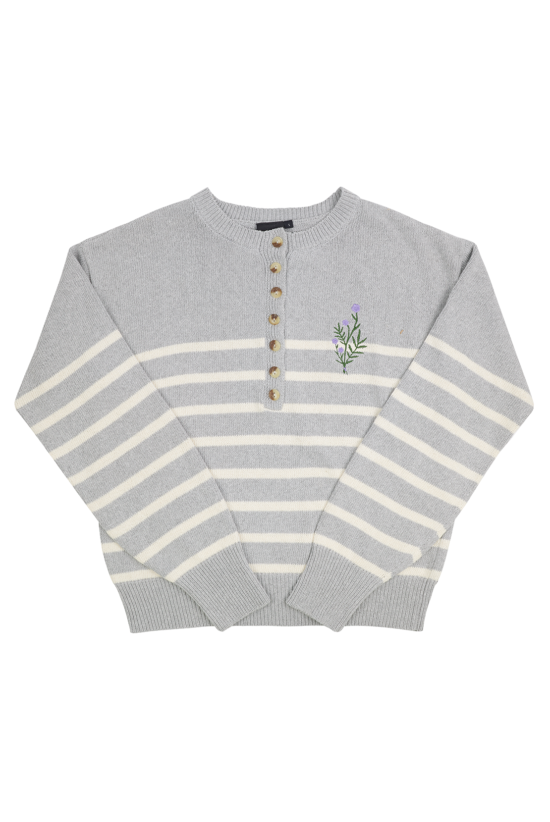 O&F Knitted Henley - Grey