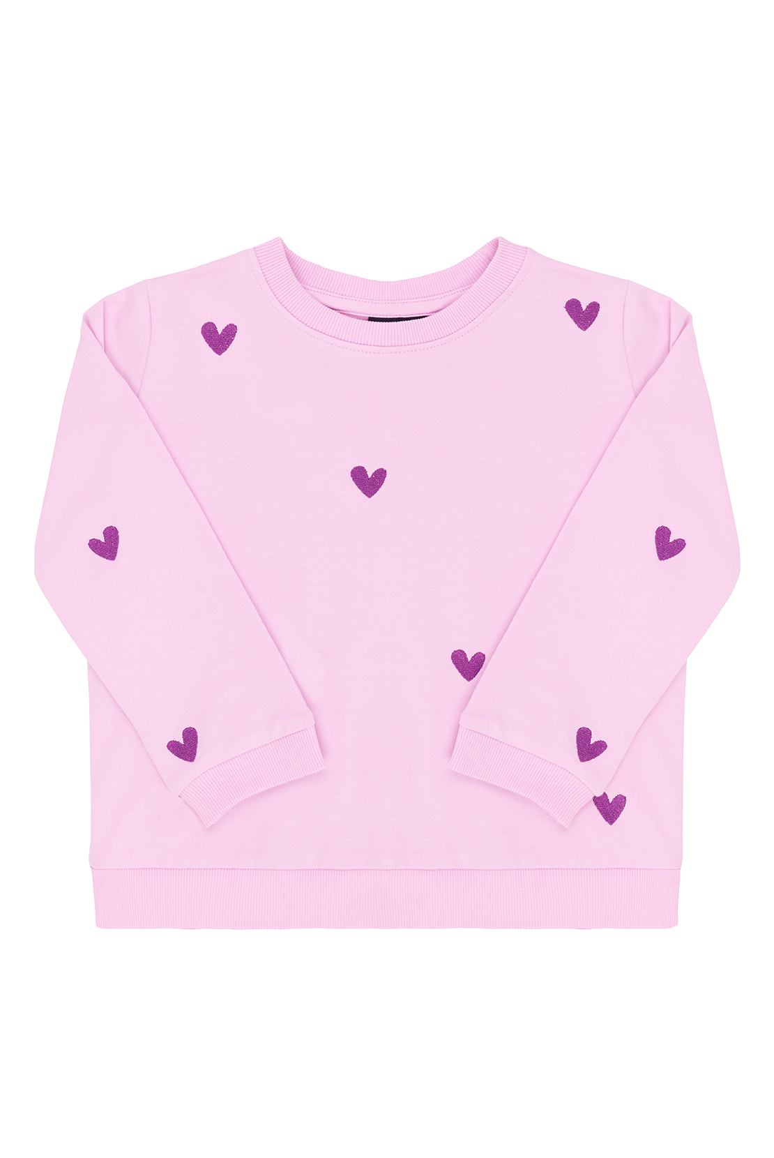 O&F Kids Heart Embroidered Sweatshirt - Lilac