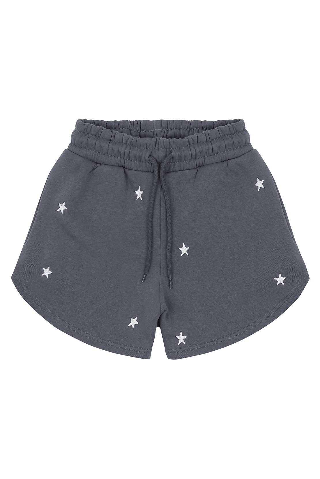 O&F Star Embroidered Shorts - Grey