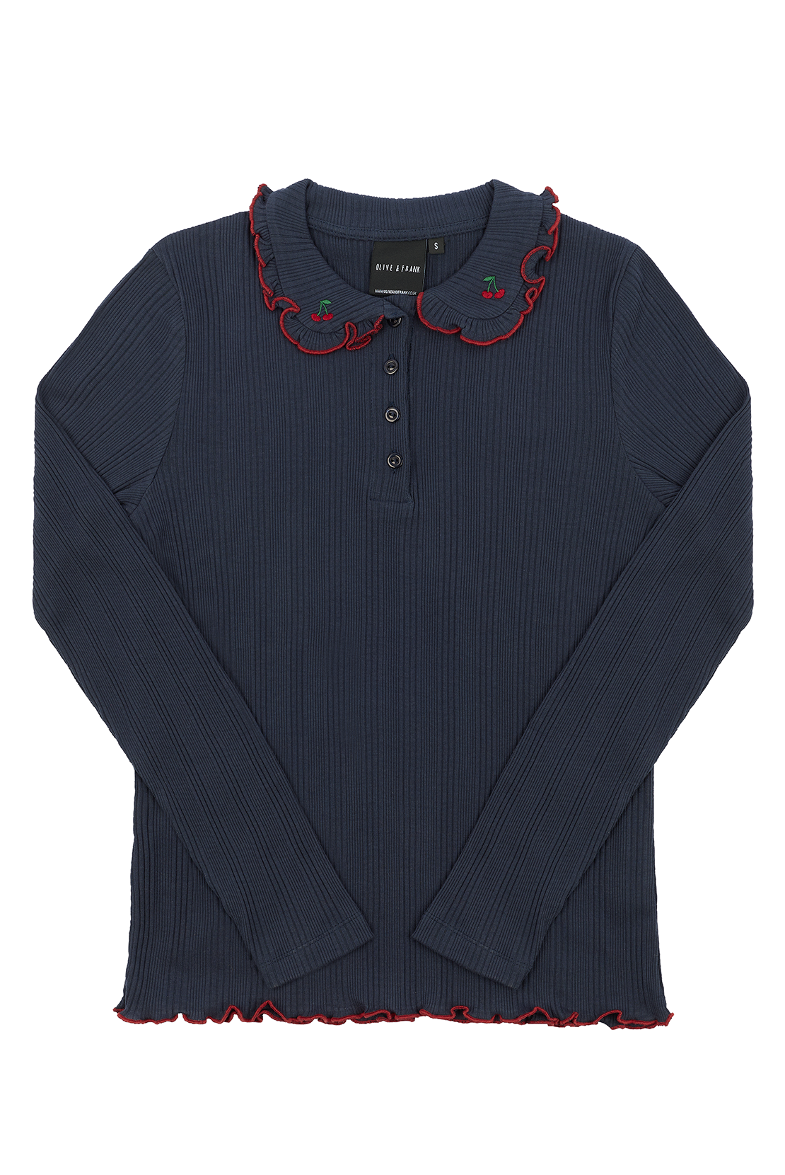 Sample - Cherry Collar Long Sleeve Tee - Small