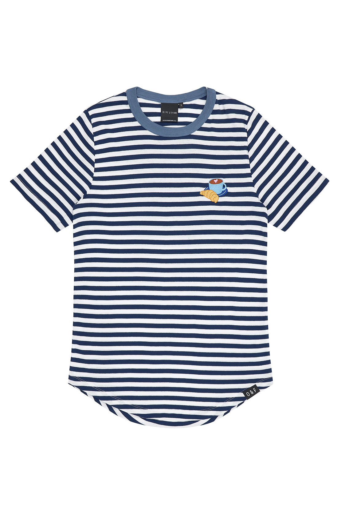 O&F Coffee and Croissant Short Sleeve Breton Tee