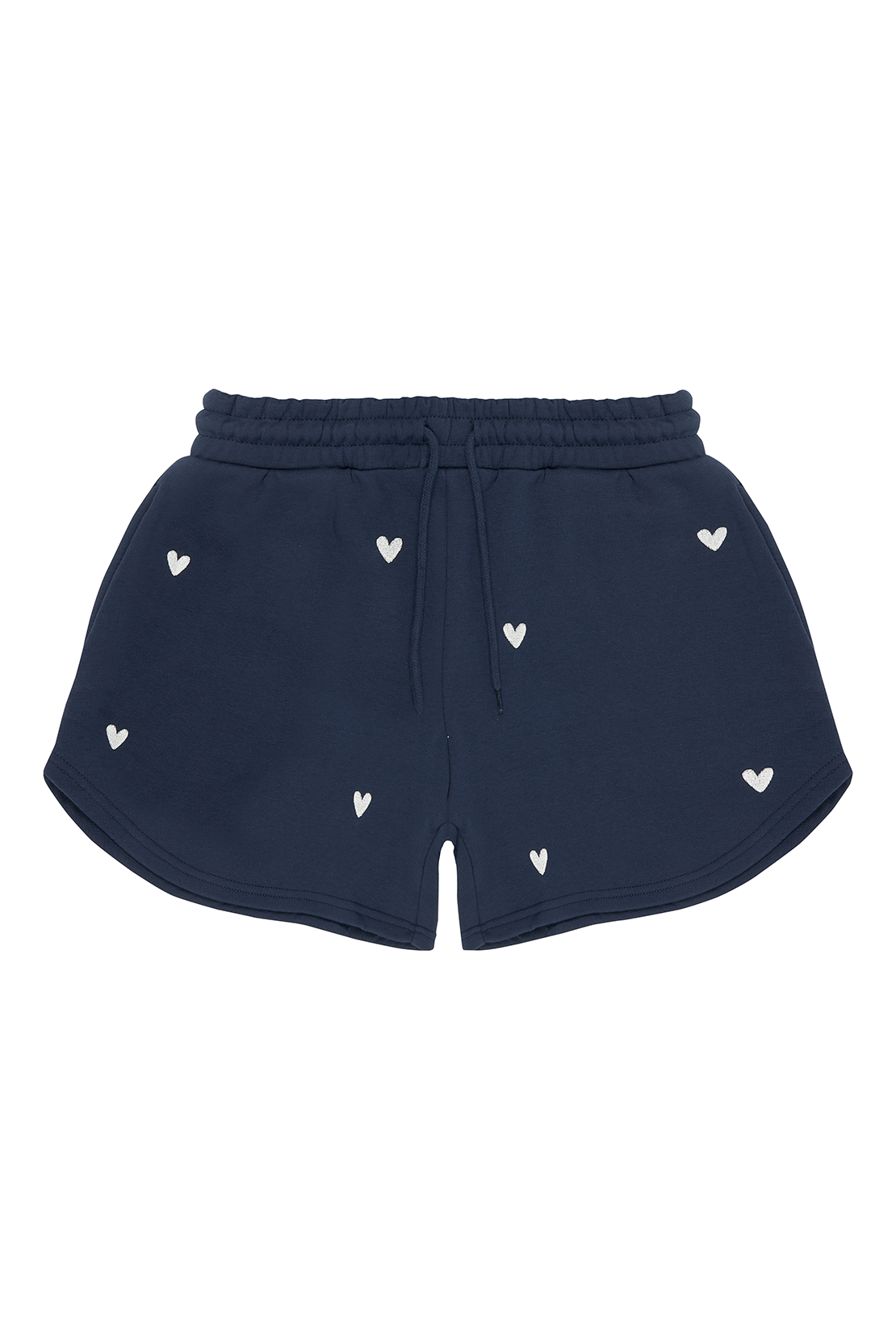 Sample: Navy Heart Embroidered Shorts