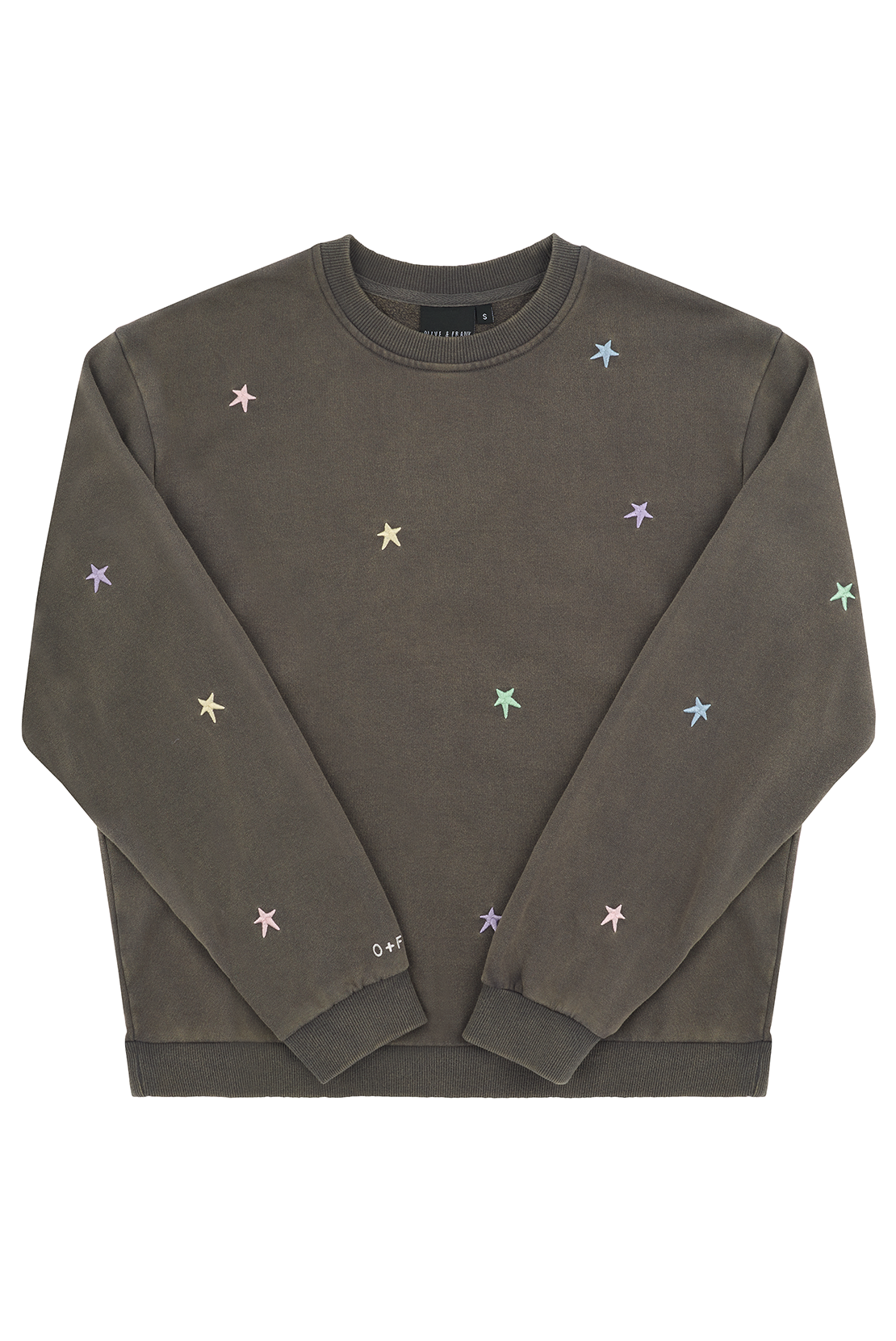 O&F Star Embroidered Washed Sweatshirt