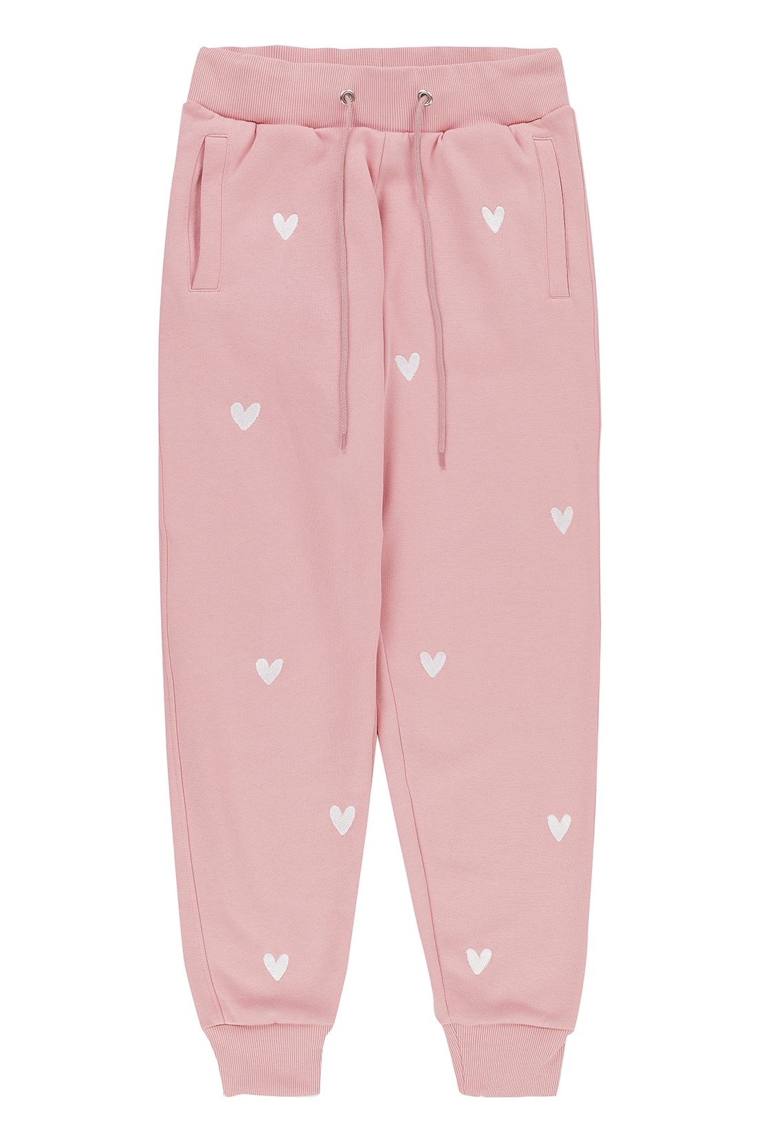 Sample: Pink Heart Embroidered Joggers - XL