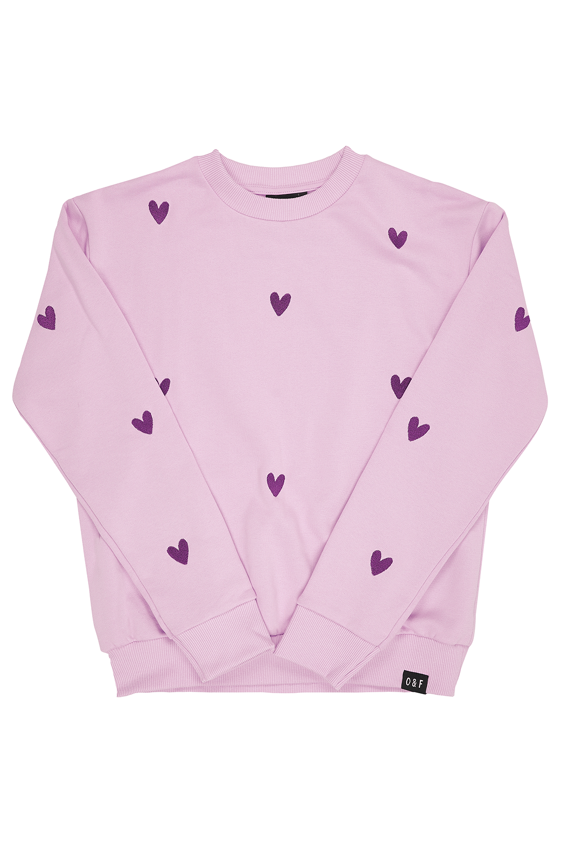 Pre-Loved: Heart Embroidered Sweatshirt - Lilac - Small