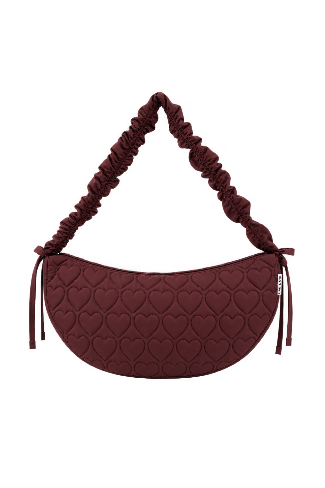 O&F Heart Quilted Sling Bag - Plum