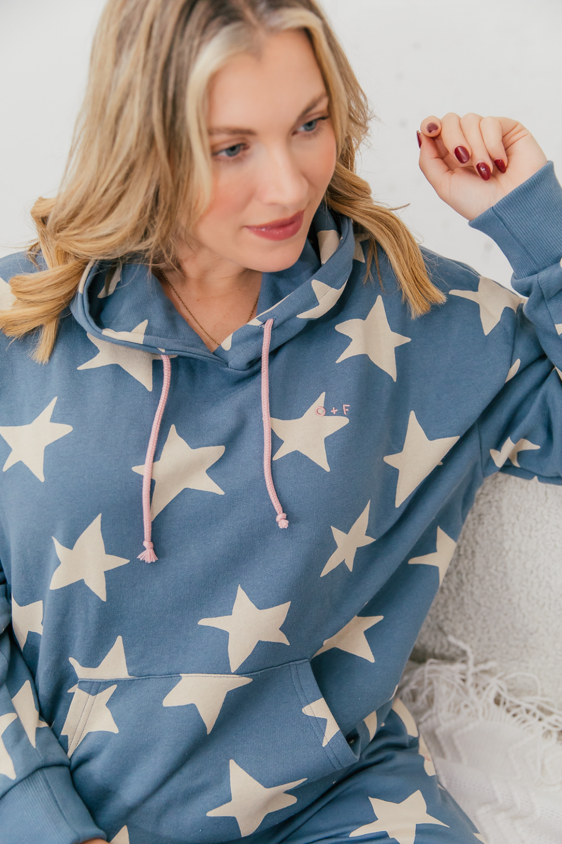 O&F Star Print Oversized Hoodie