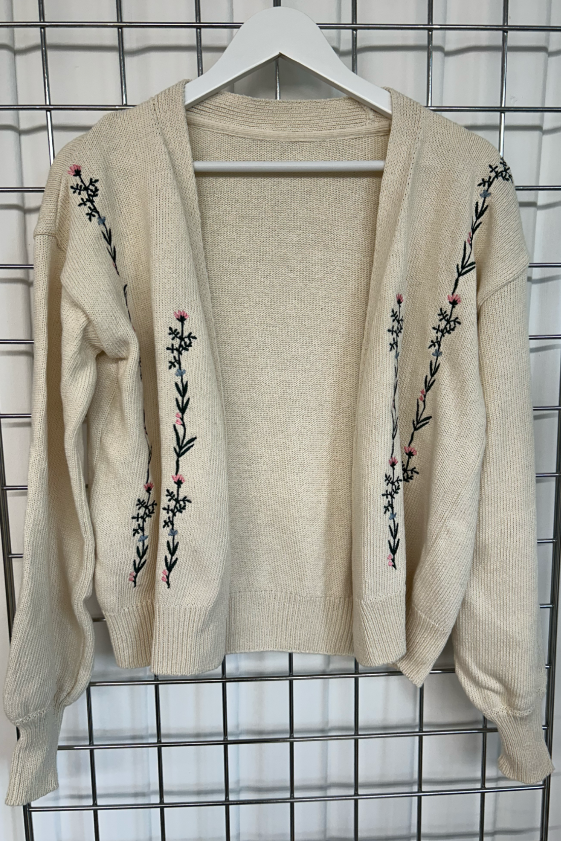 Sample: Floral Embroidered Cardigan - Pink and Lilac- Small