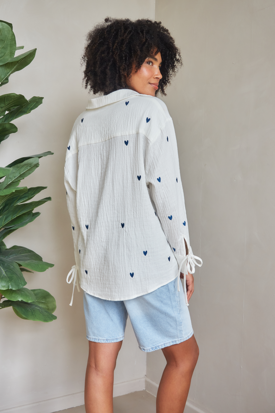 Sample - Heart Embroidered Shirt - Small and Medium