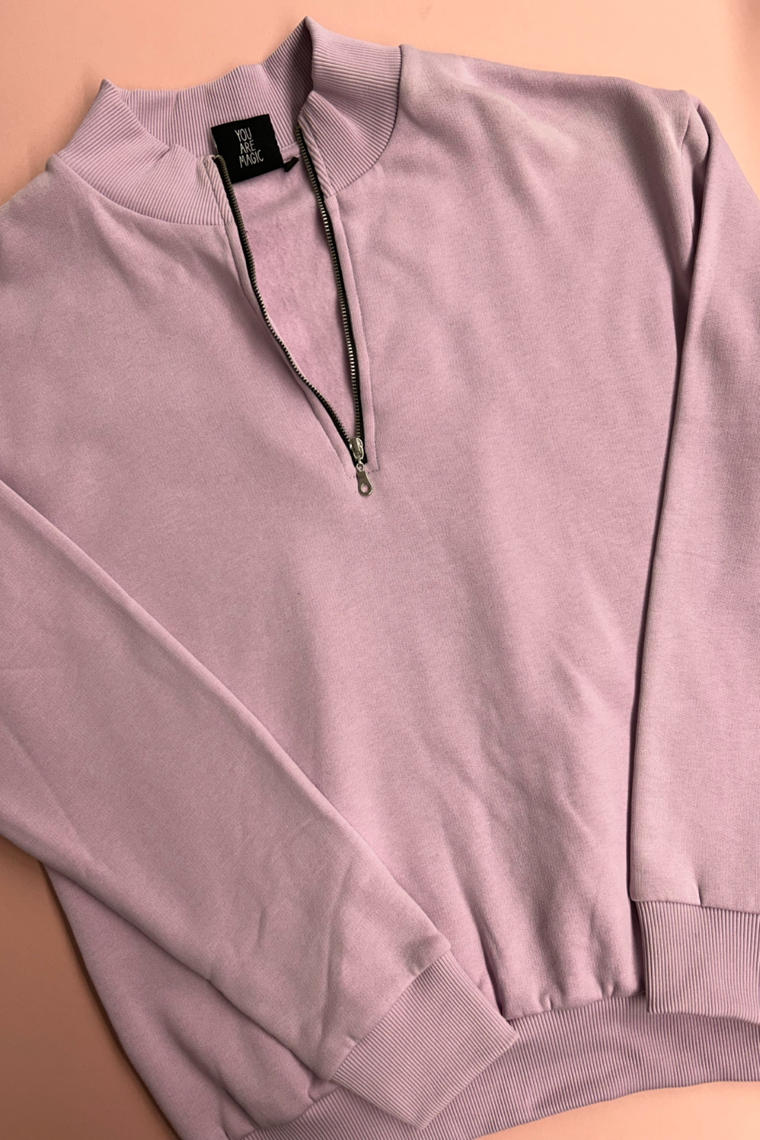 Sample: Quarter Zip Sweatshirt - Lilac - Small