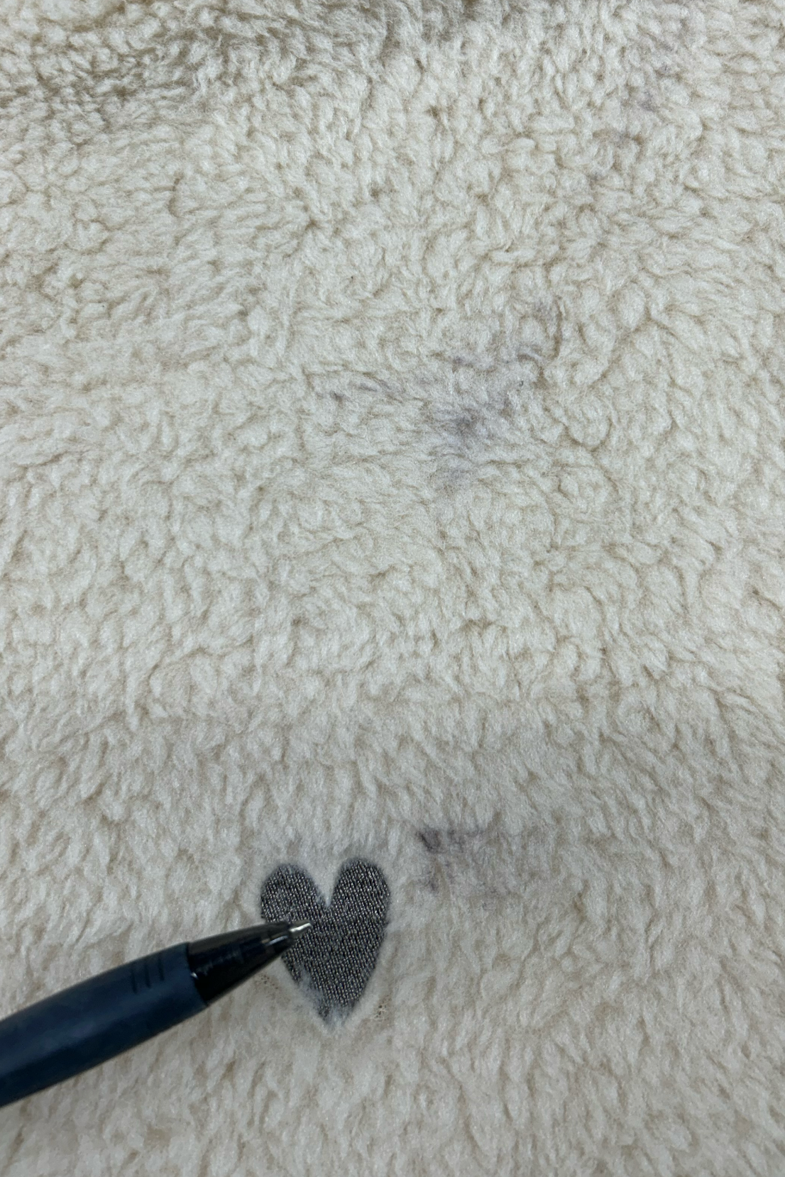 Sample: Heart Embroidered Fleece - Oat - XL