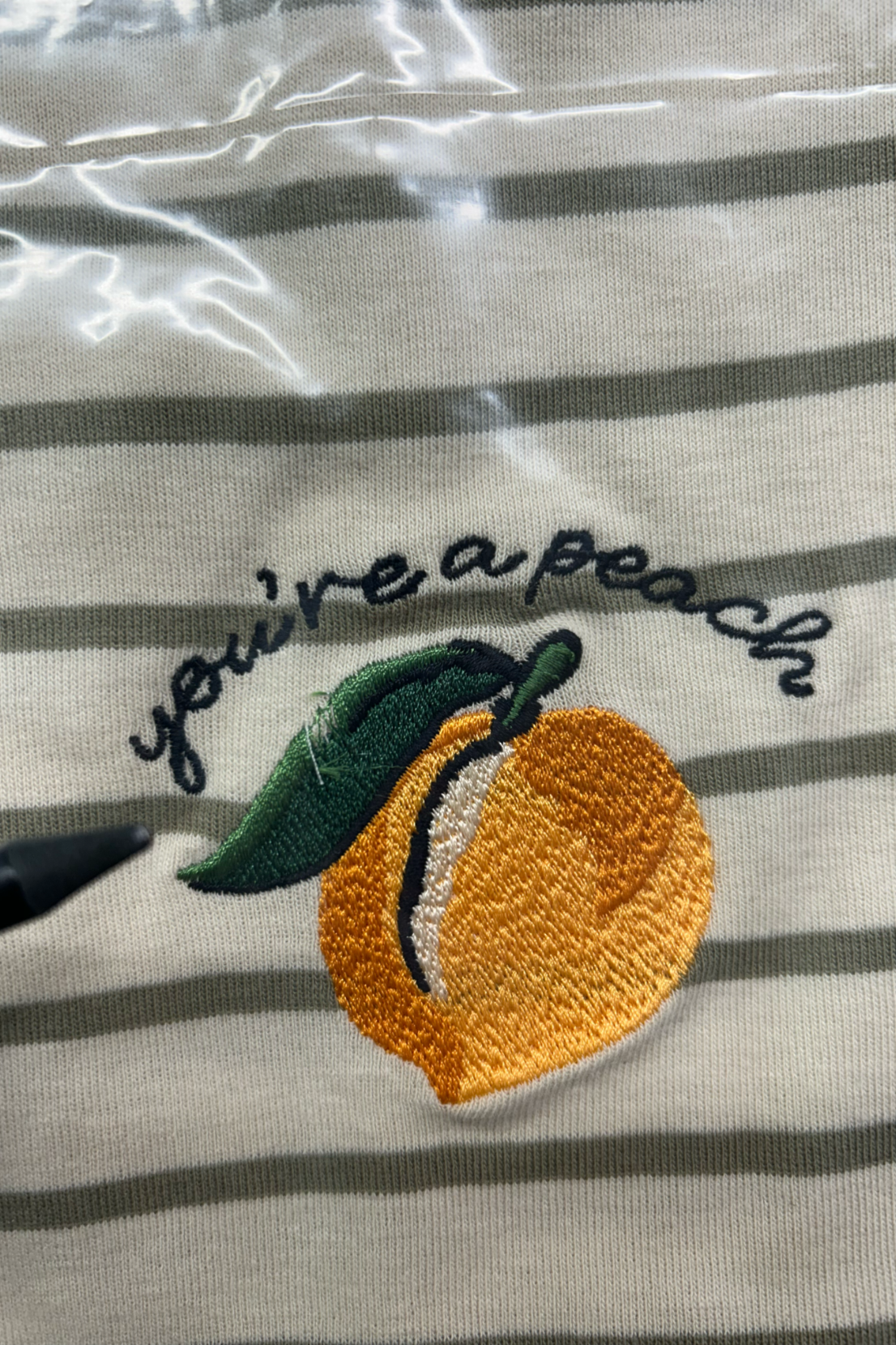 Faulty: Peach Embroidered Breton - XL