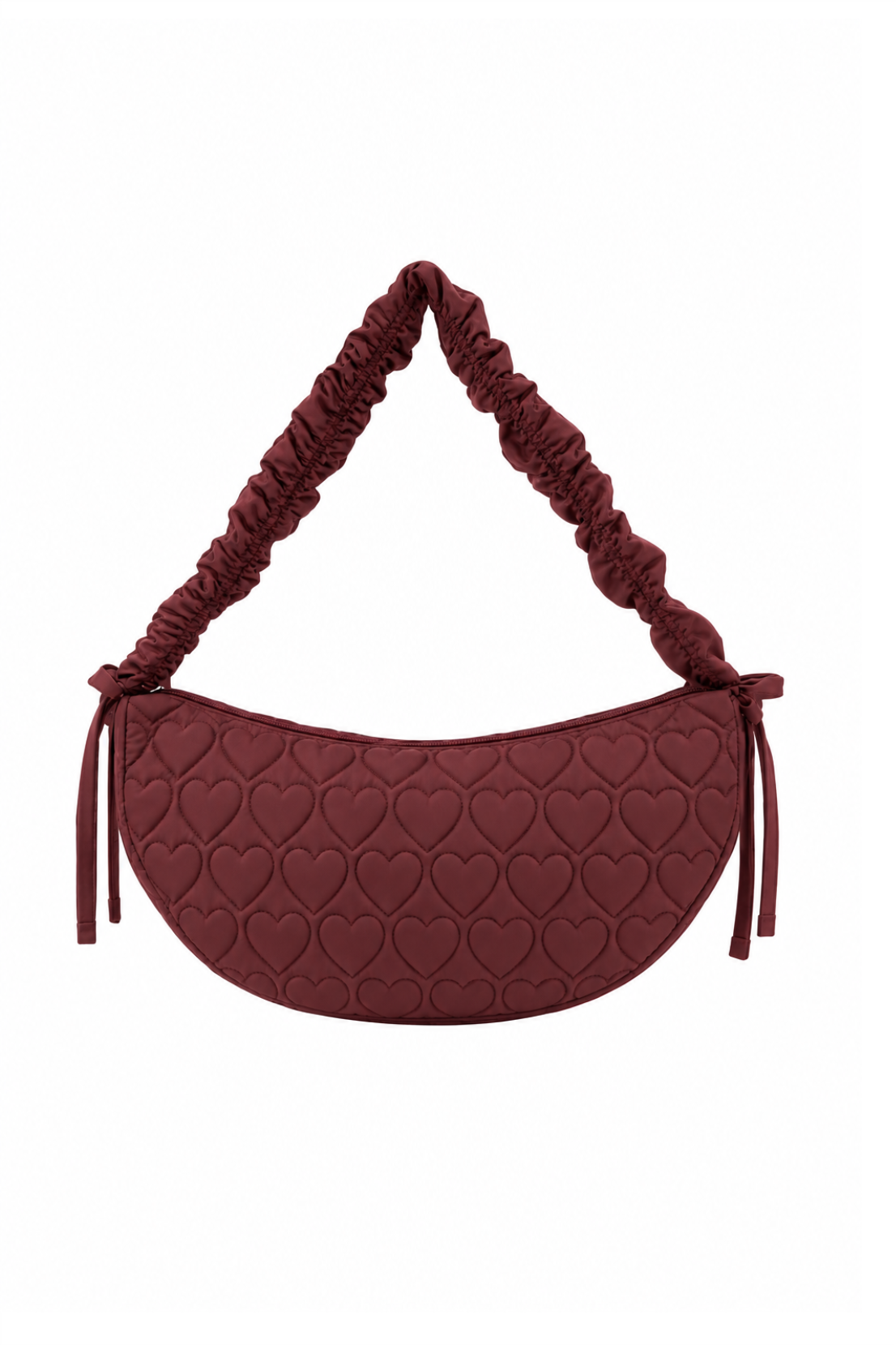 O&F Heart Quilted Sling Bag - Plum