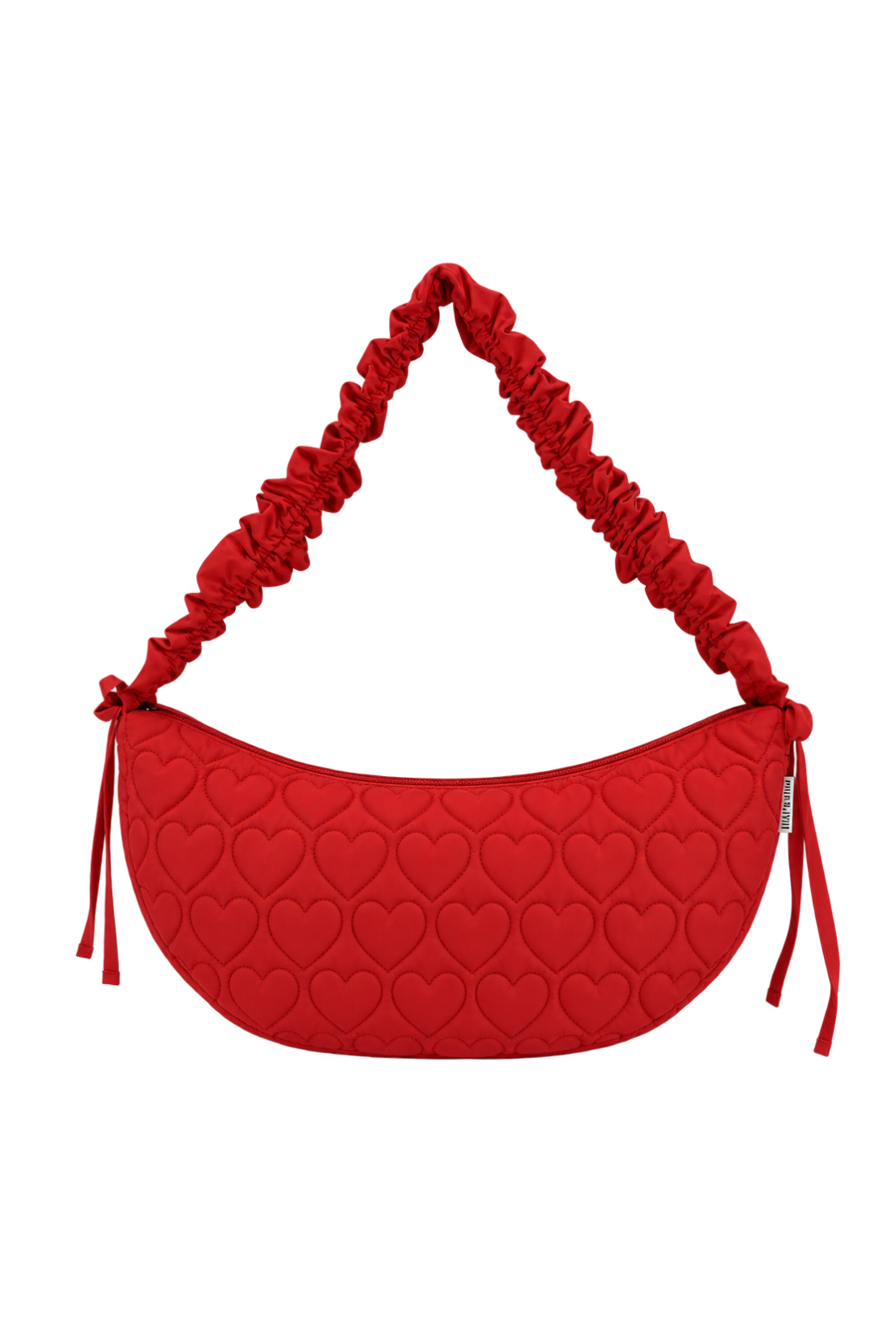 O&F Heart Quilted Sling Bag - Red
