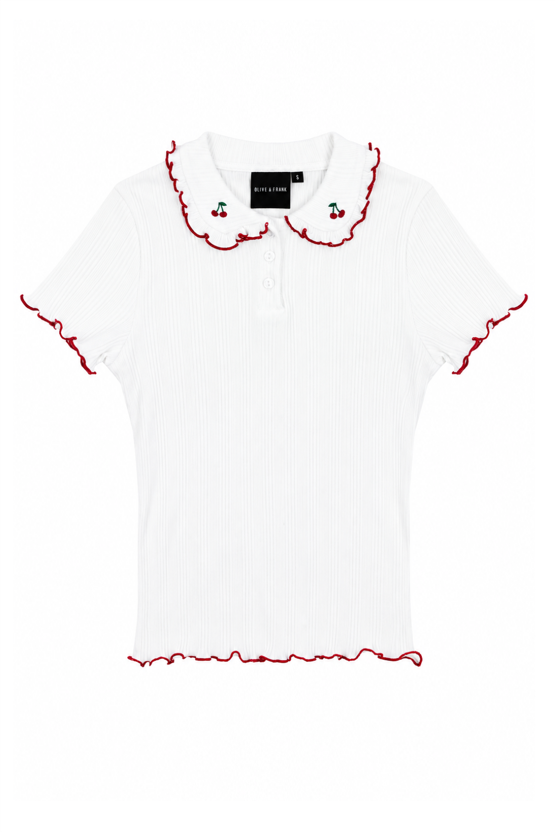 Sample - Cherry Collar Short Sleeve Tee - Small