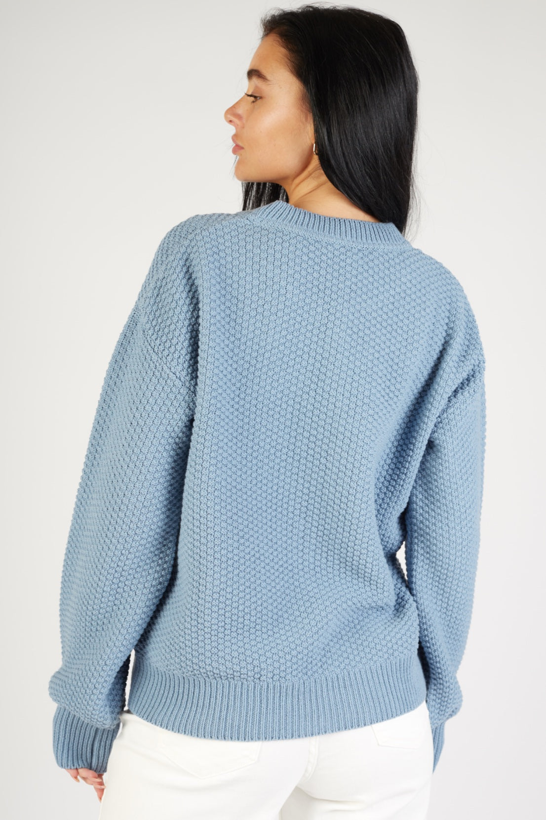 O&F Heart Embroidered Jumper - Blue
