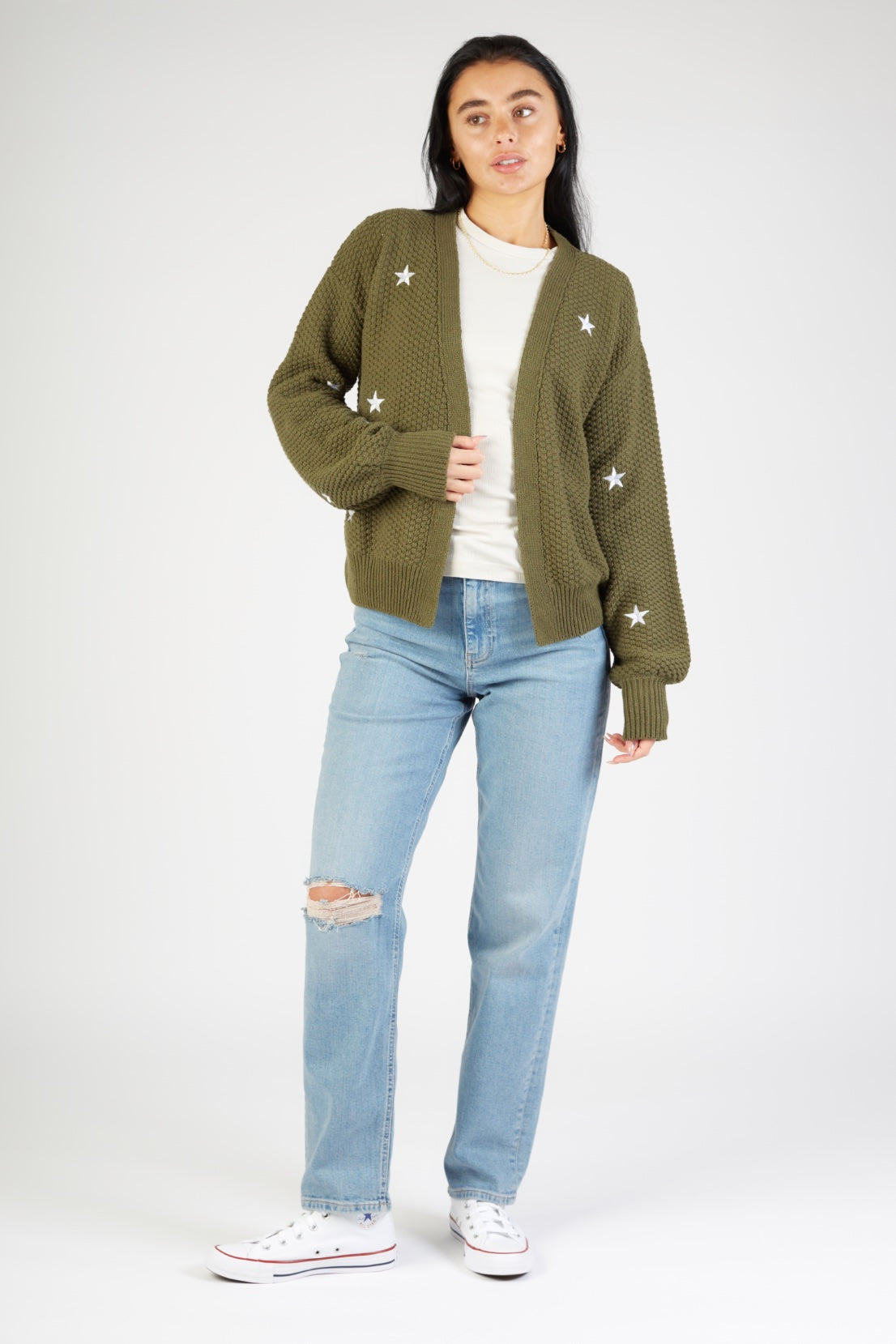 O&F Love Cardigan - Khaki