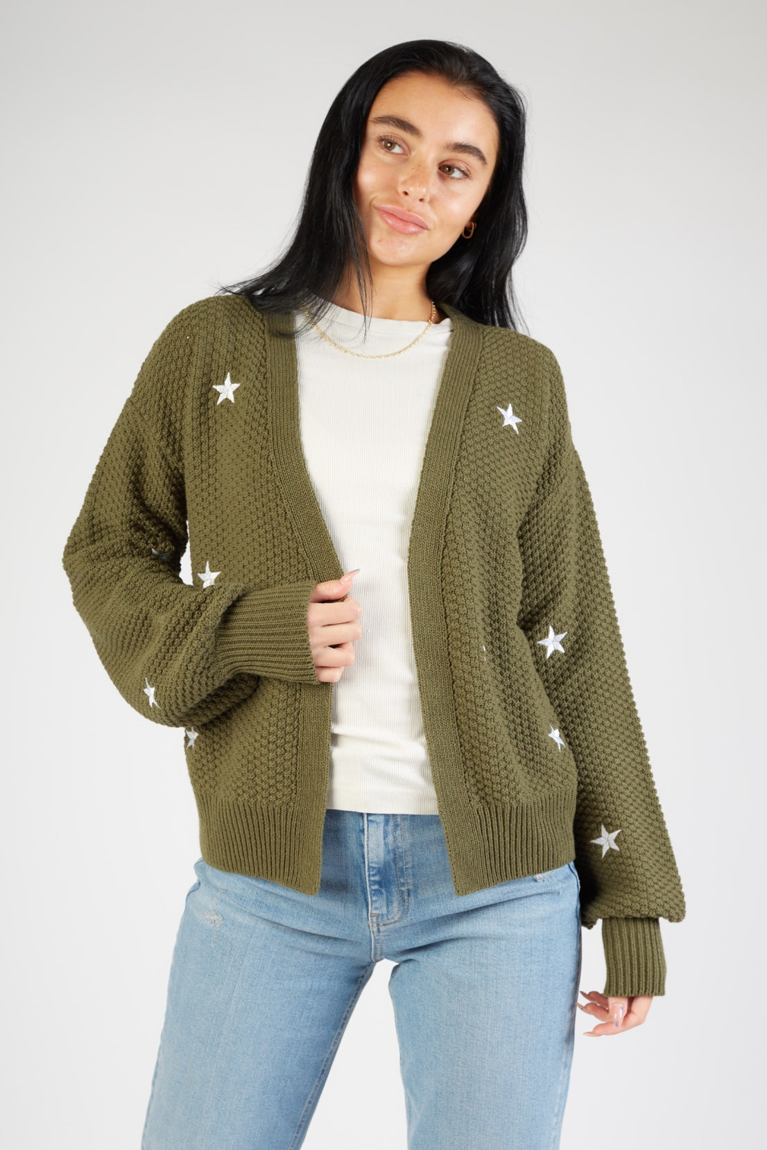 O&F Love Cardigan - Khaki