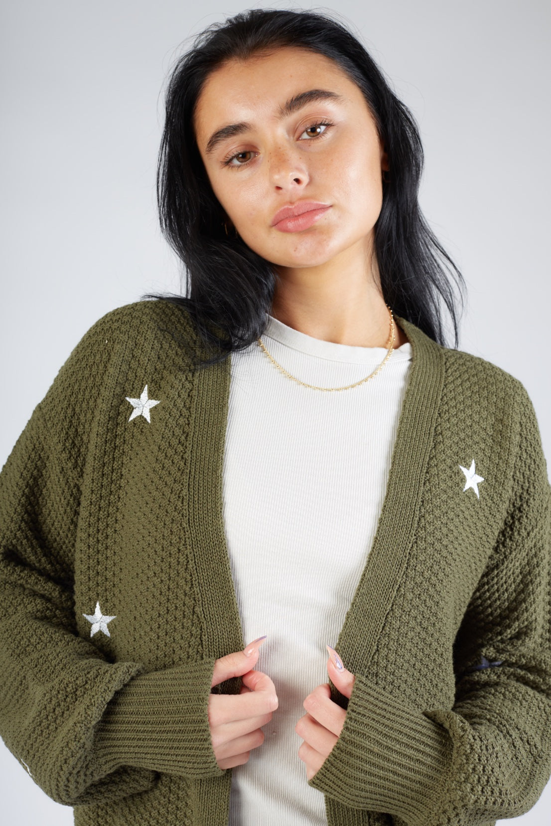 O&F Love Cardigan - Khaki