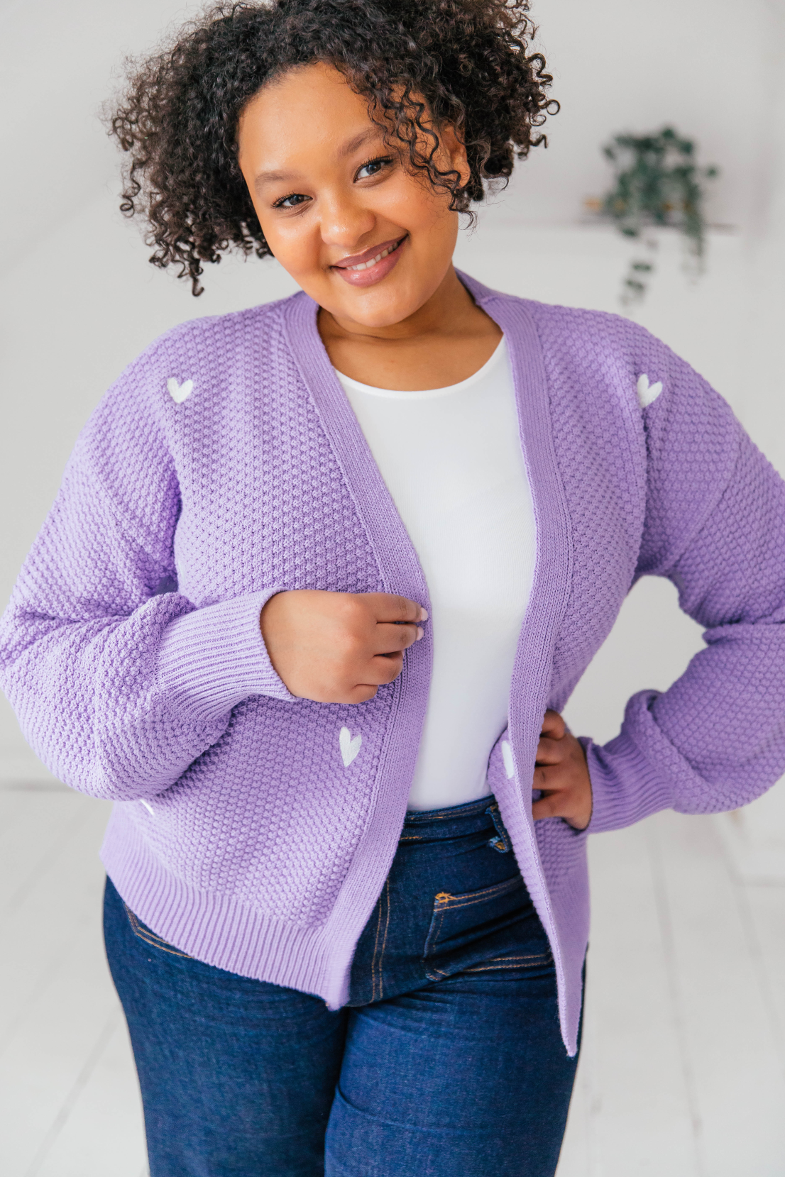 Plus size 2025 lavender cardigan