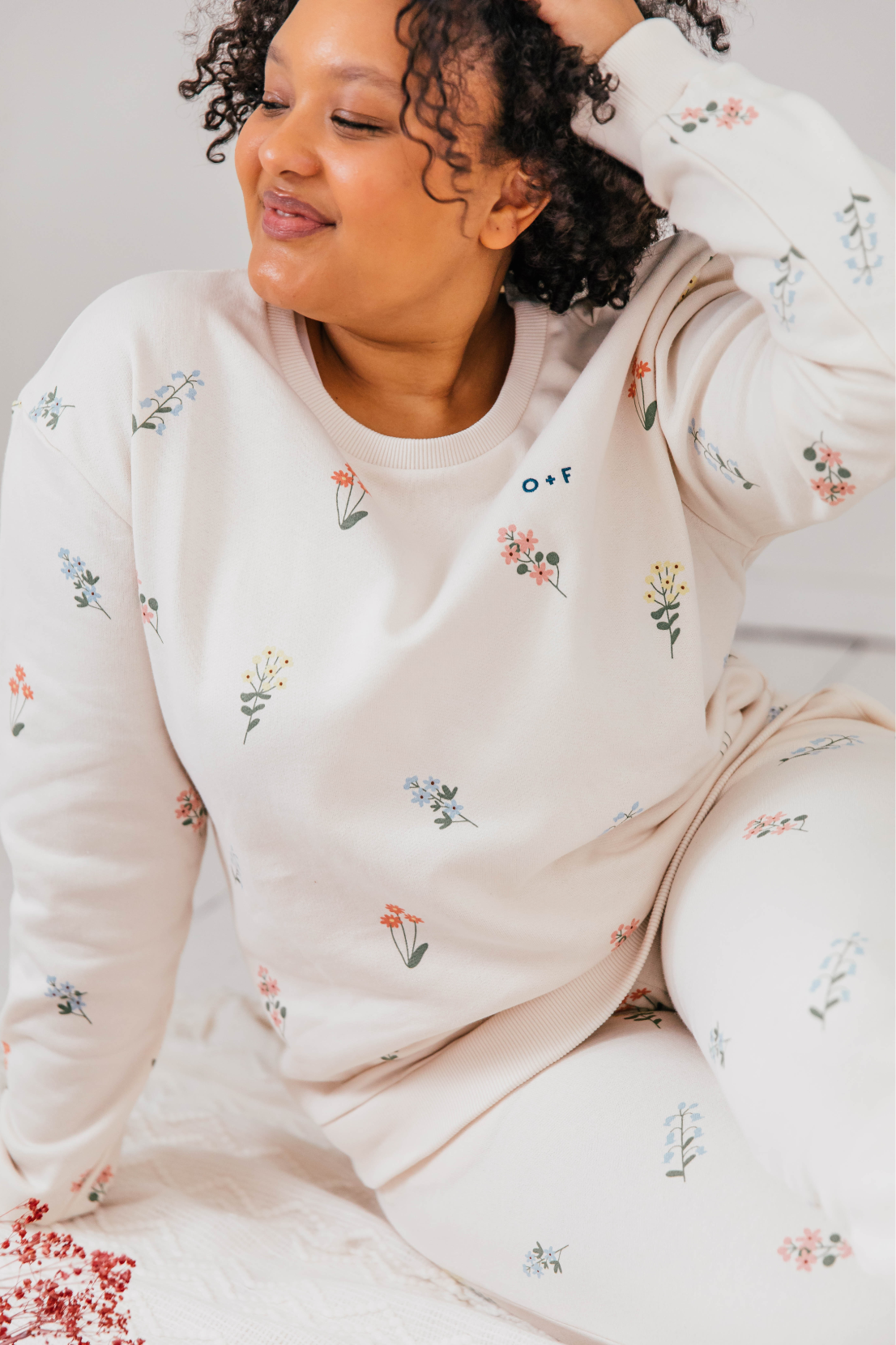 O&F Floral Print Sweatshirt