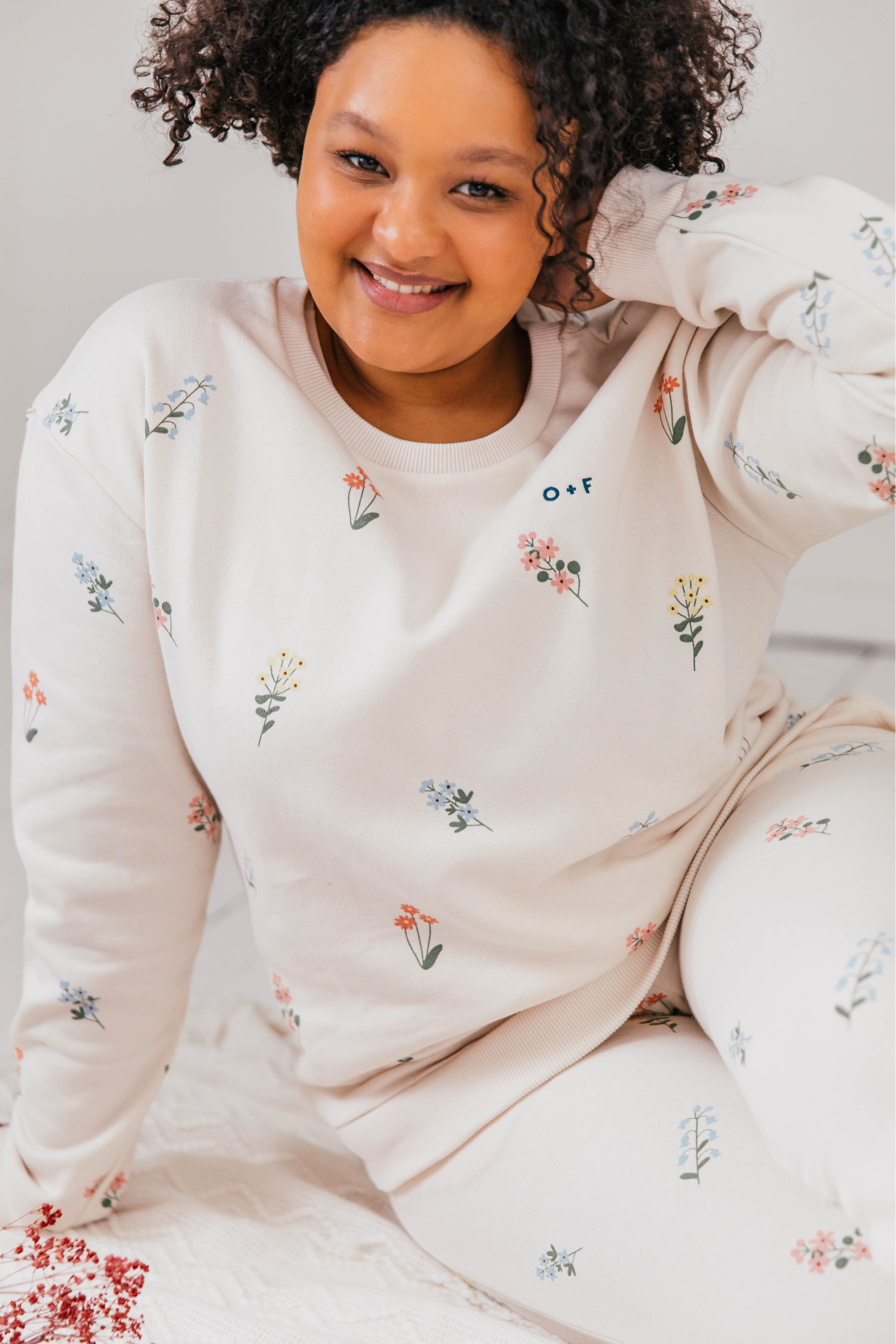 O&F Floral Print Sweatshirt