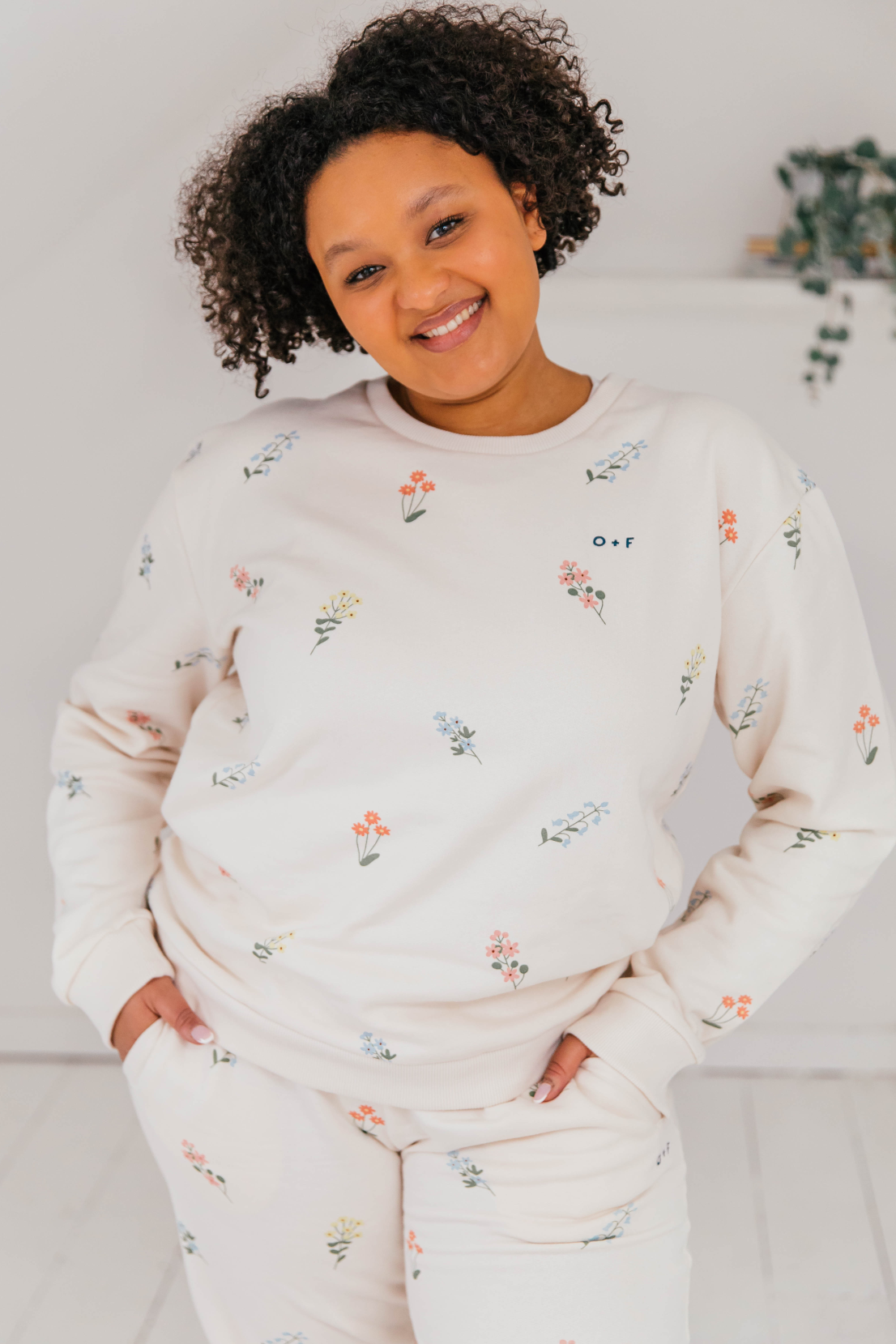 O&F Floral Print Sweatshirt