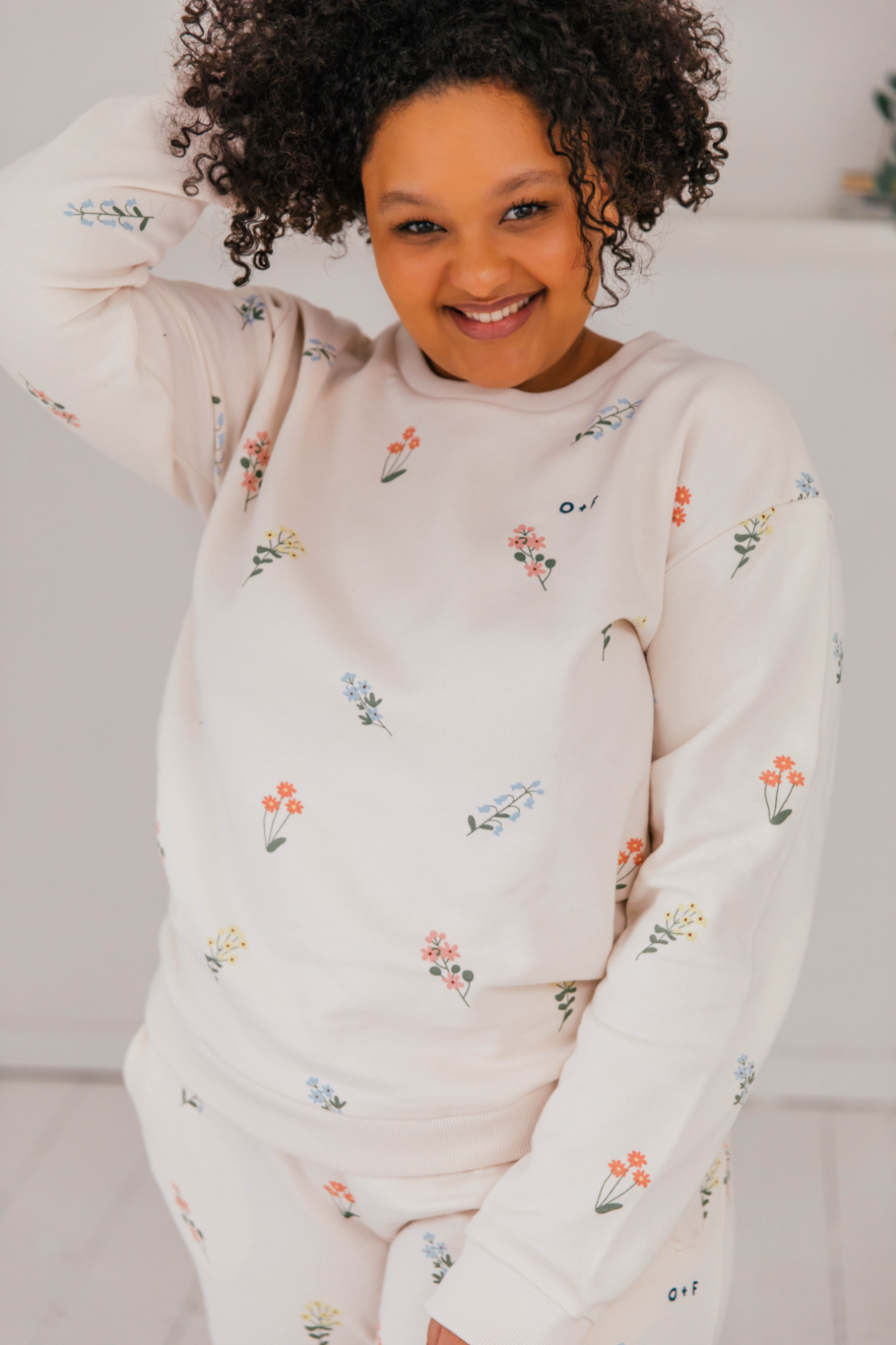 O&F Floral Print Sweatshirt