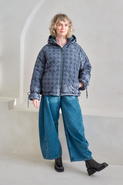 O&F Heart Check Puffer Coat