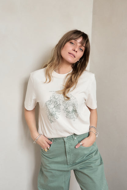 O&F Inhale Exhale Tee - Oat