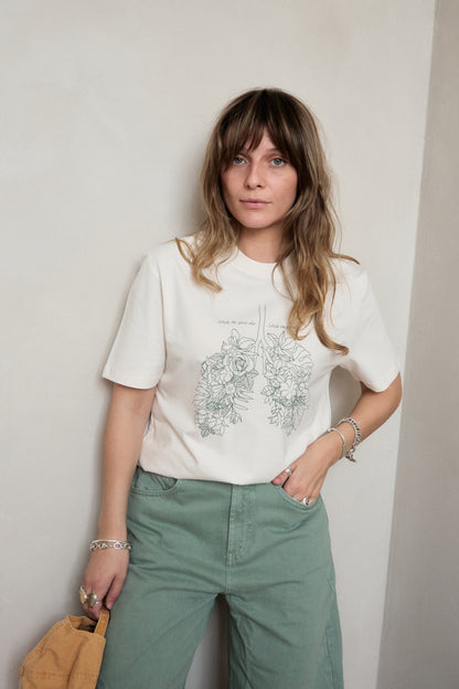 O&F Inhale Exhale Tee - Oat