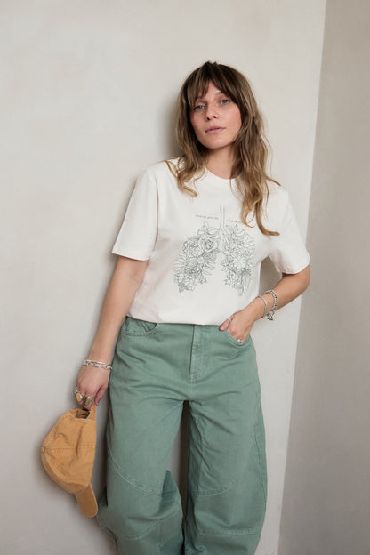 O&F Inhale Exhale Tee - Oat