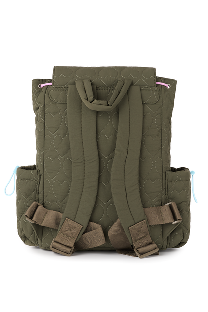 O&F Heart Quilted Backpack
