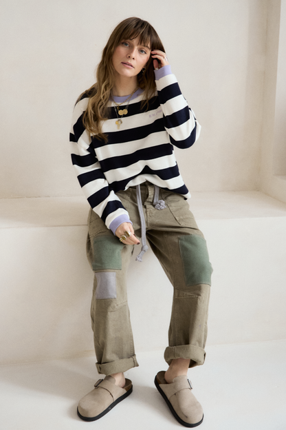 O&F Block Stripe Sweatshirt