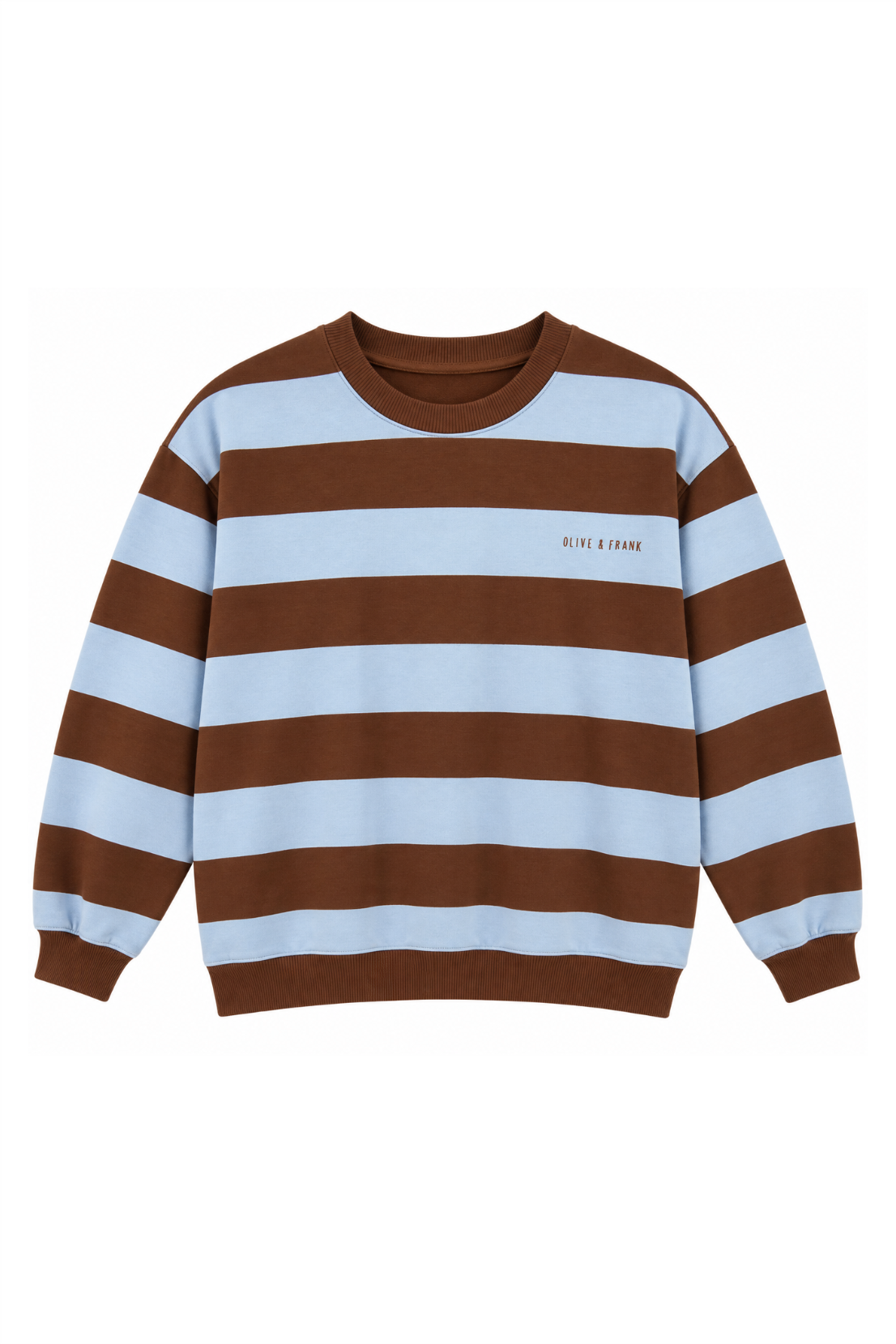 Sample -  Block Stripe Sweatshirt - Brown Logo - Small