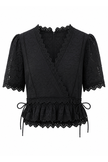 O&F Margo Broderie Anglaise Heart Blouse