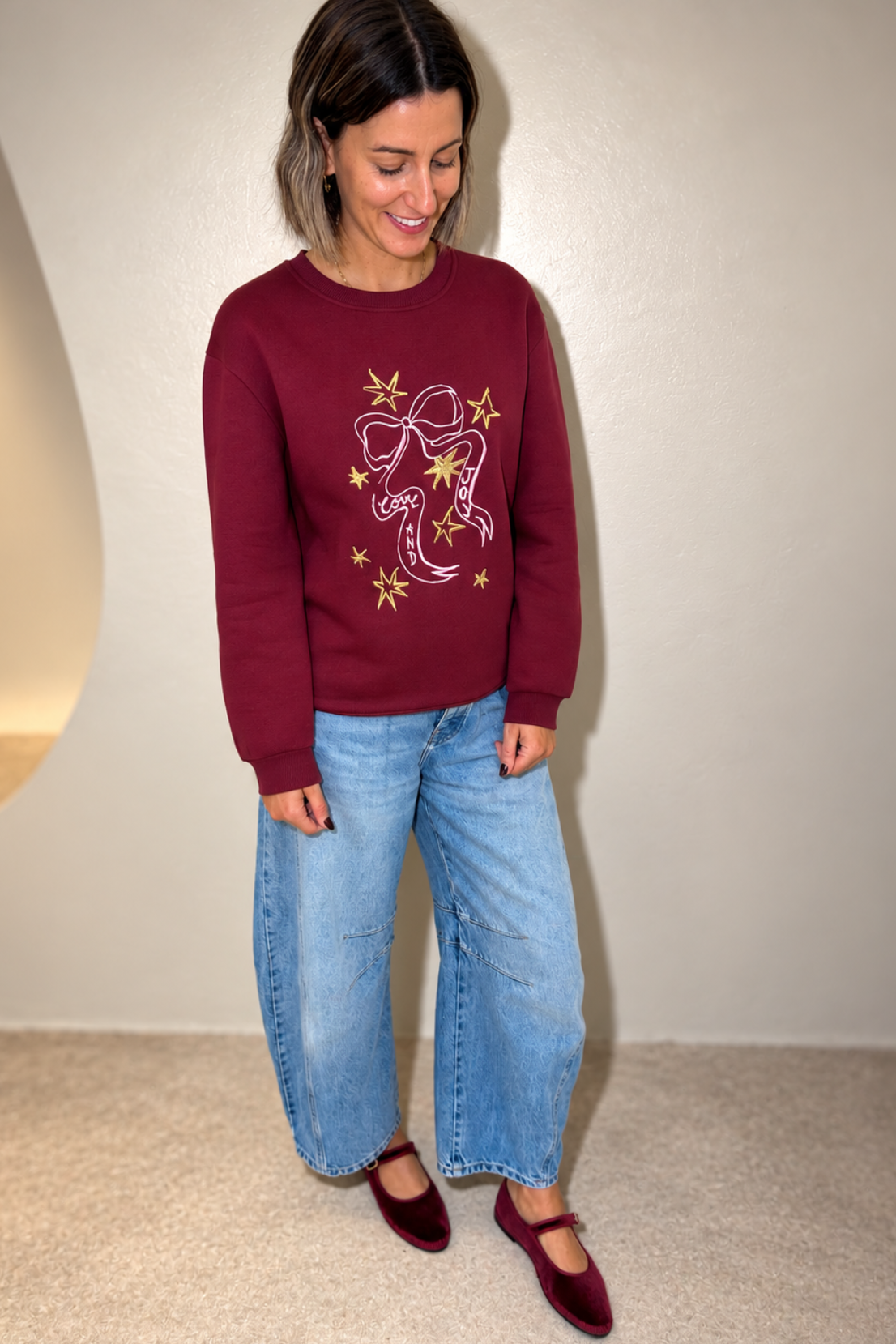 O&F Love and Joy Bow Sweatshirt